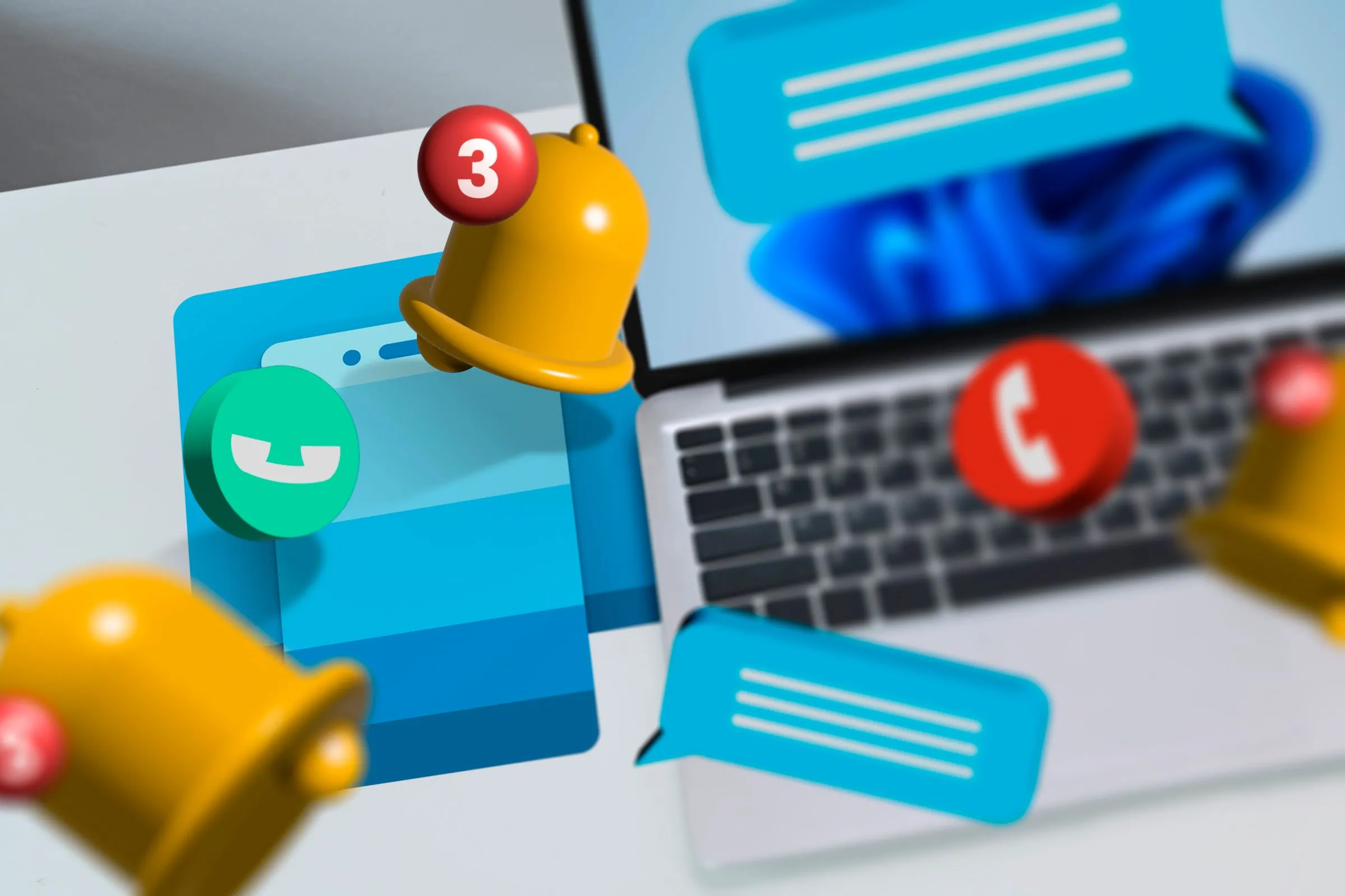 Biểu tượng liên kết điện thoại với máy tính, minh họa sự kết nối giữa Android và Windows.