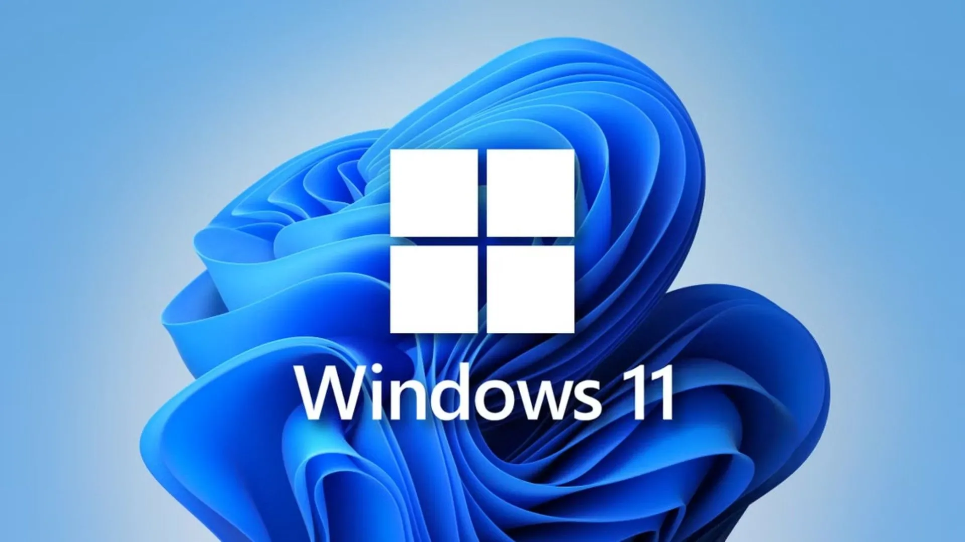 Biểu tượng Windows 11 trên nền sóng xanh, thể hiện yêu cầu cấu hình cao của hệ điều hành này.