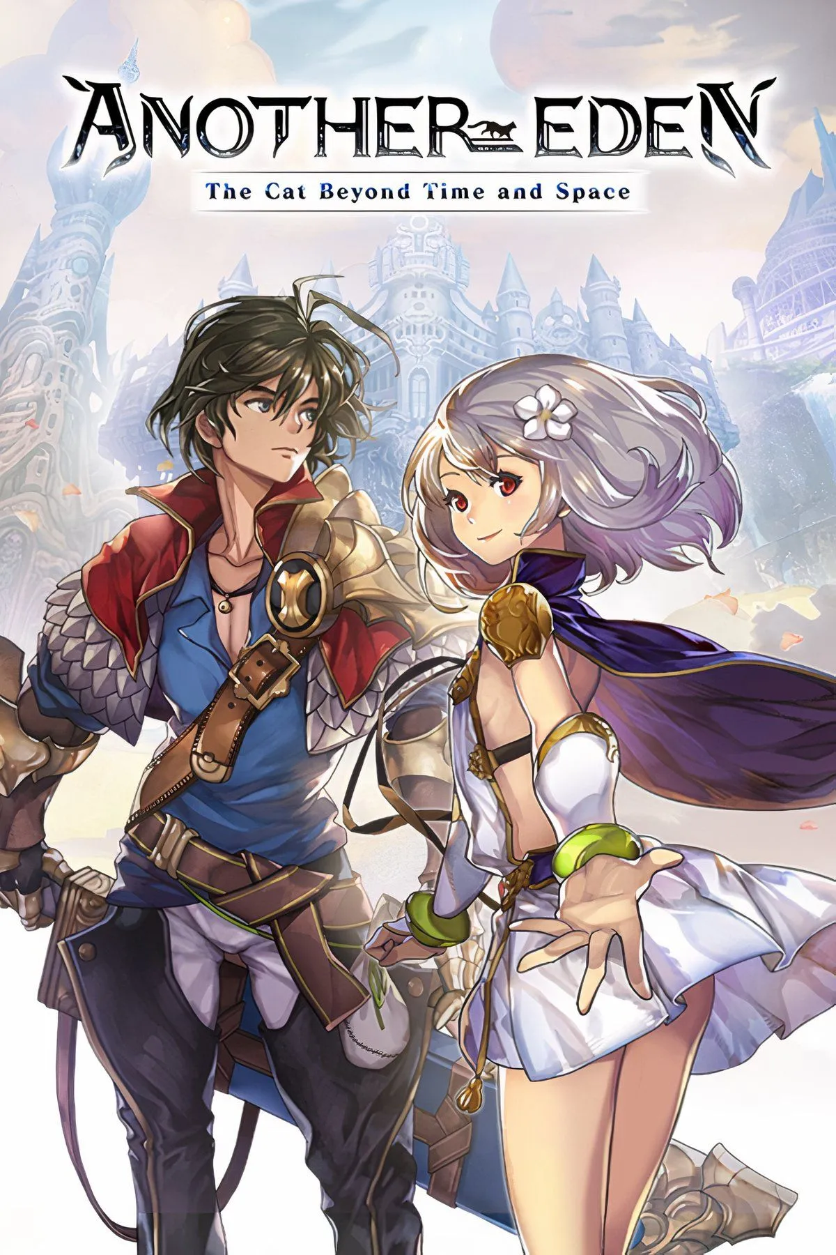 Cảnh quan thế giới trong Another Eden: The Cat Beyond Time and Space, với đồ họa đẹp mắt và phong cách side-scrolling đặc trưng.