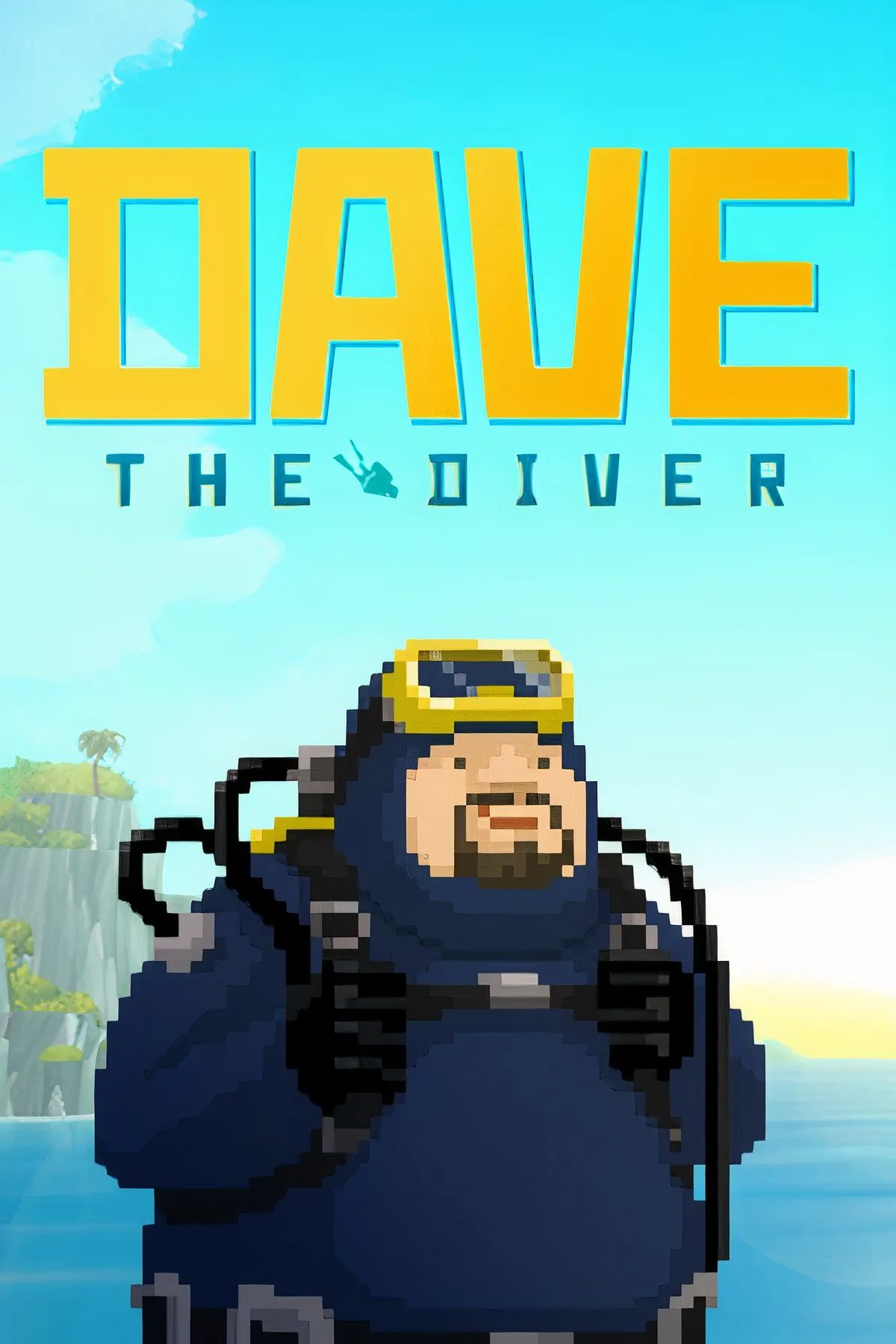 Dave the Diver: Nhân vật Dave với bộ đồ lặn và súng phóng lao, minh họa gameplay lặn biển và kinh doanh nhà hàng sushi