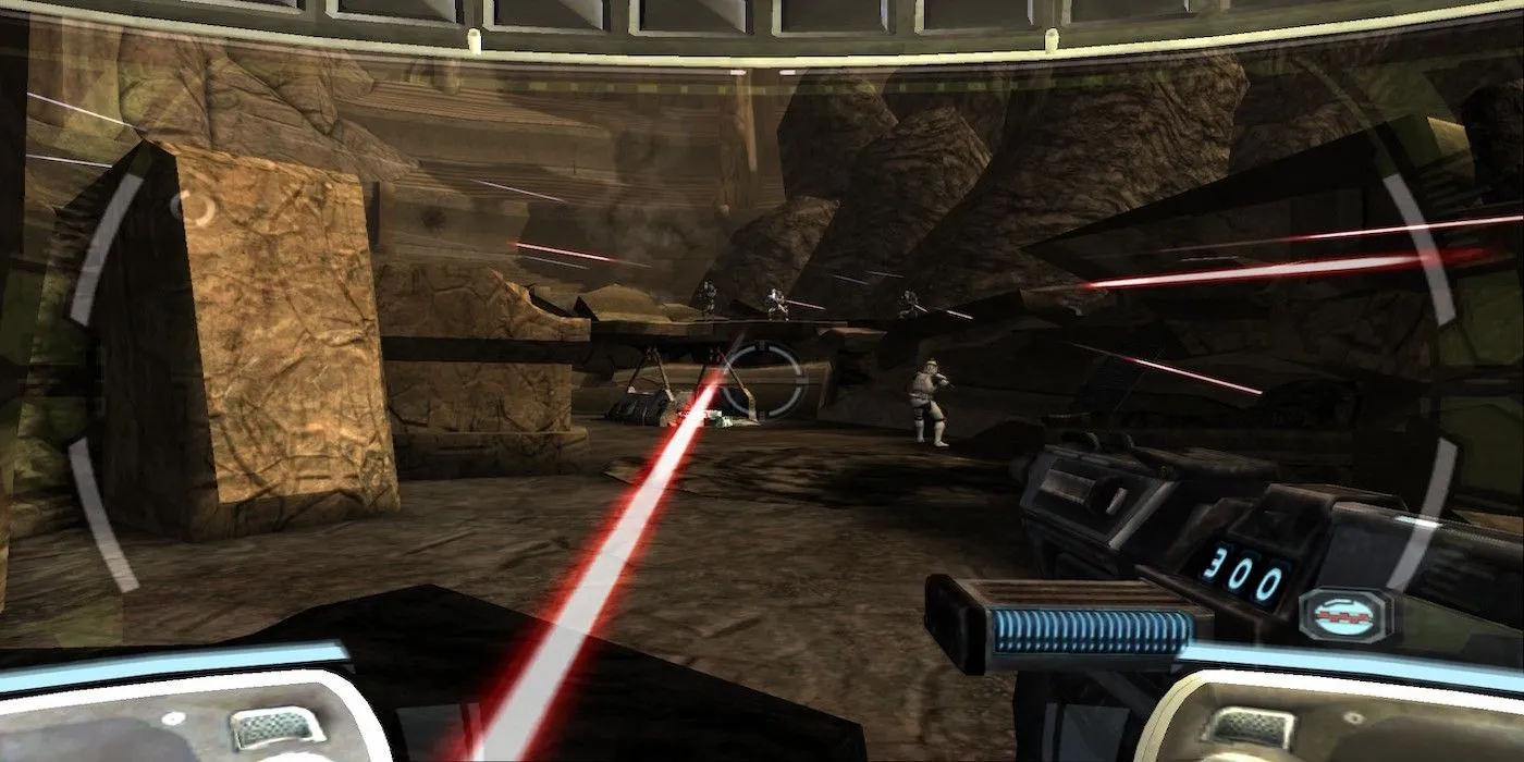 Đội Delta Squad trong Star Wars: Republic Commando với phong cách đồ họa u tối, nhấn mạnh khía cạnh chiến tranh thực tế của game Star Wars.