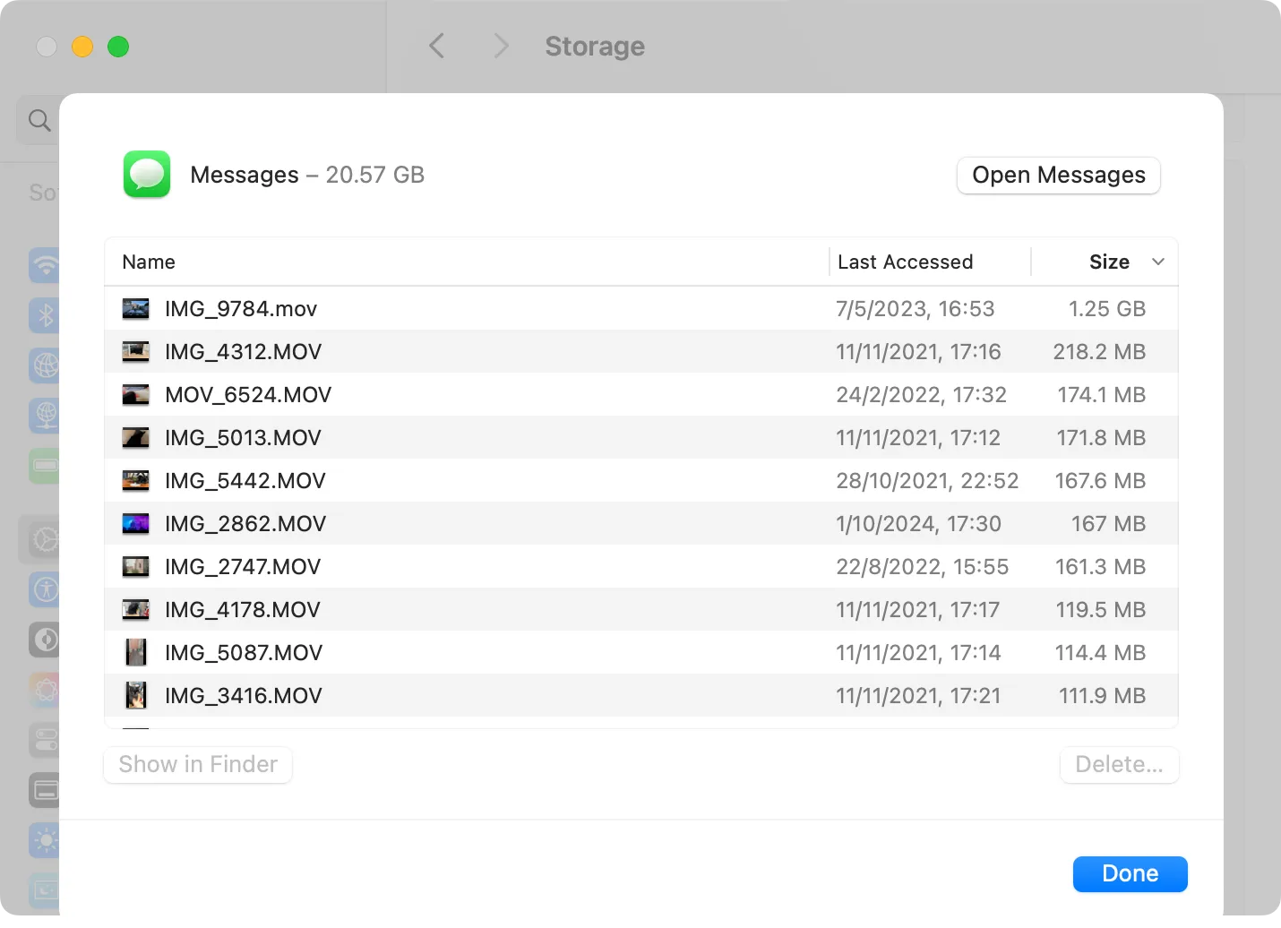 Dữ liệu tin nhắn được lưu trữ cục bộ trên Mac trong mục Messages của Cài đặt Hệ thống.