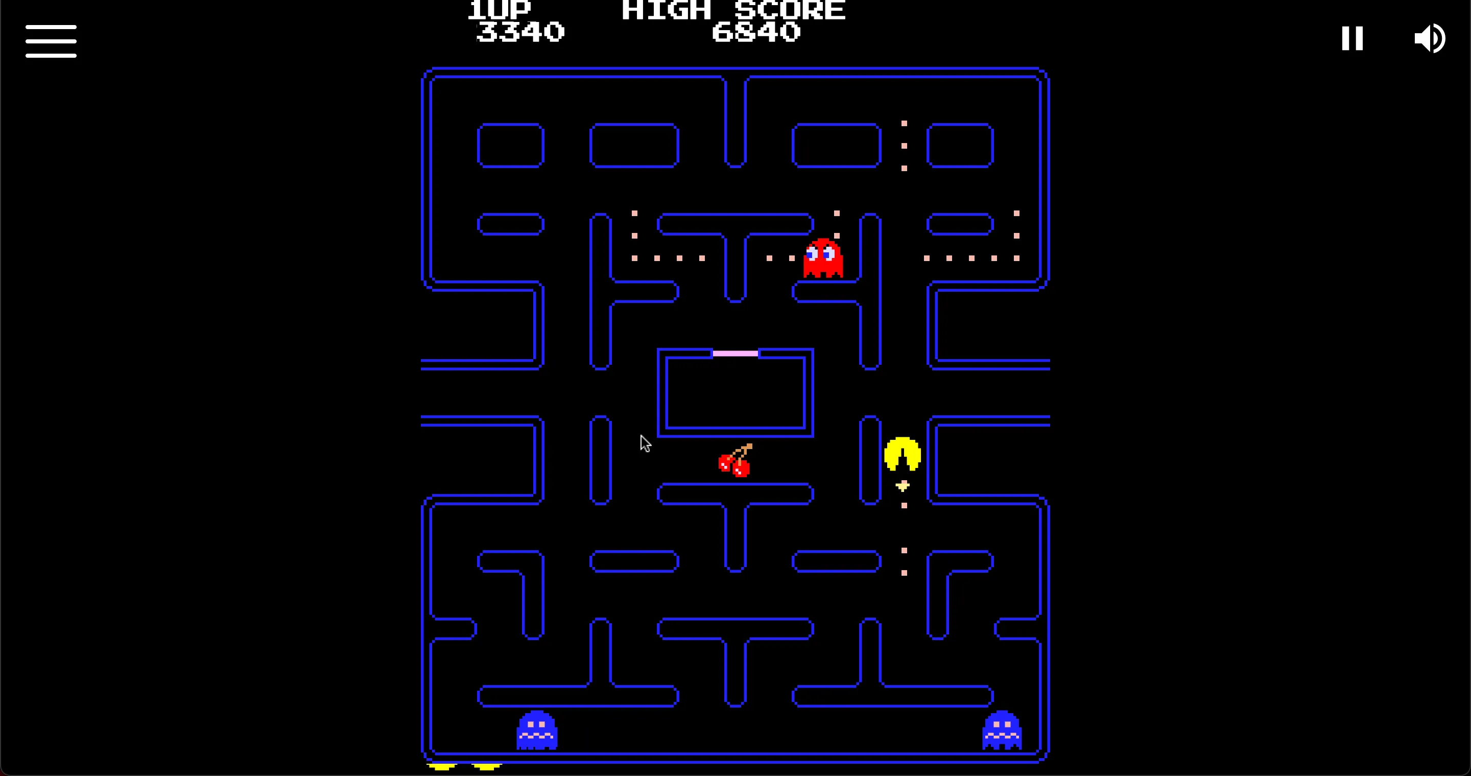Game Pac-Man đang được chơi trên trang Free Video Game Project