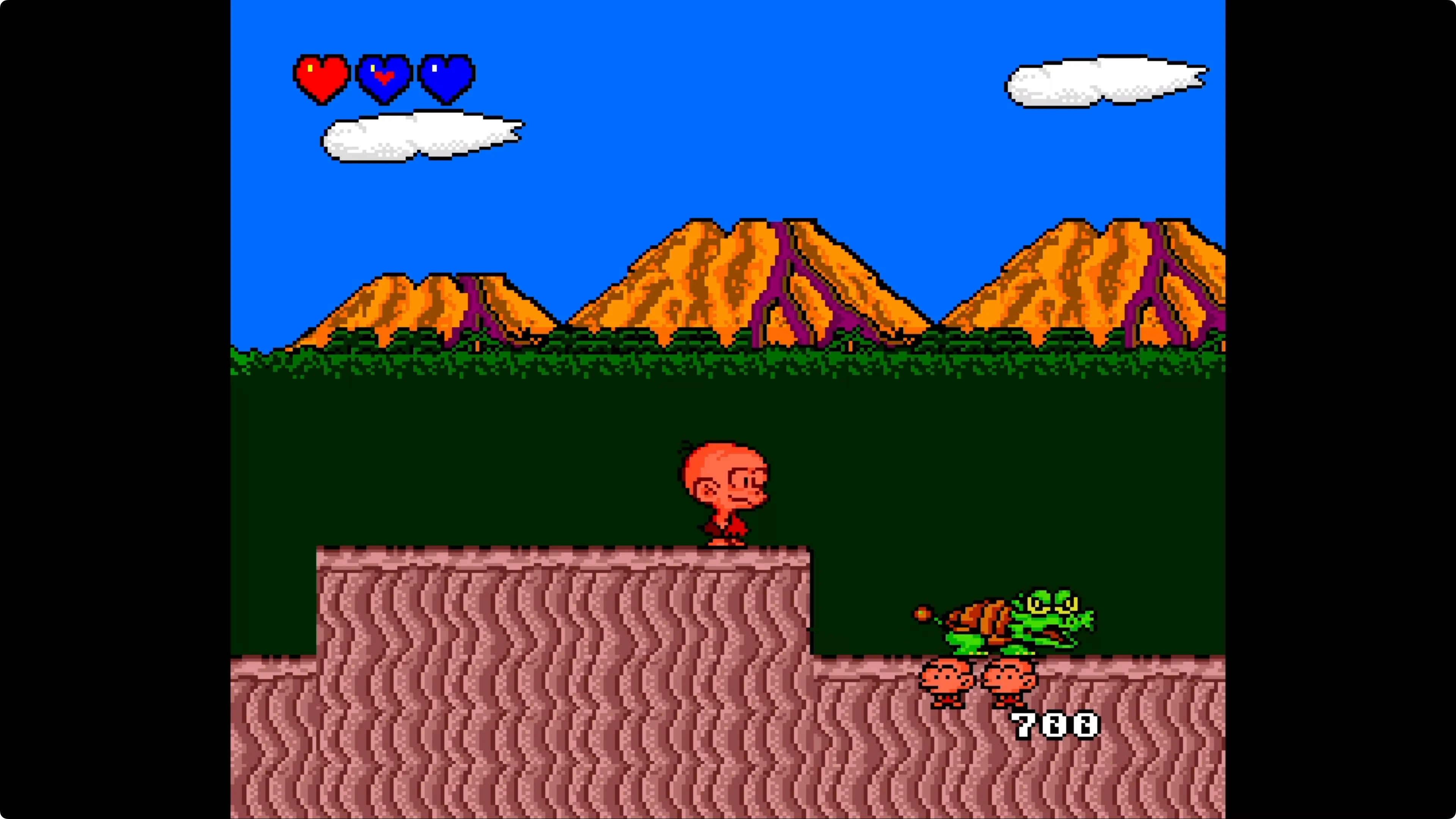 Game platform Bonk's Adventure của TurboGrafx16 đang chạy trên Apple TV, âm thanh bị giật và biến dạng