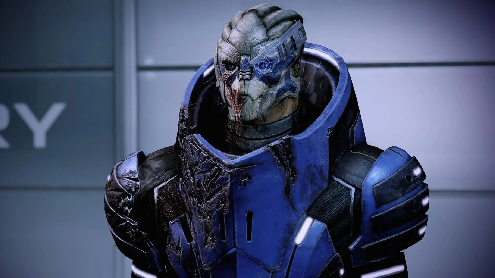 Garrus Vakarian trong Mass Effect Legendary Edition, một nhân vật đồng hành có thể lãng mạn.