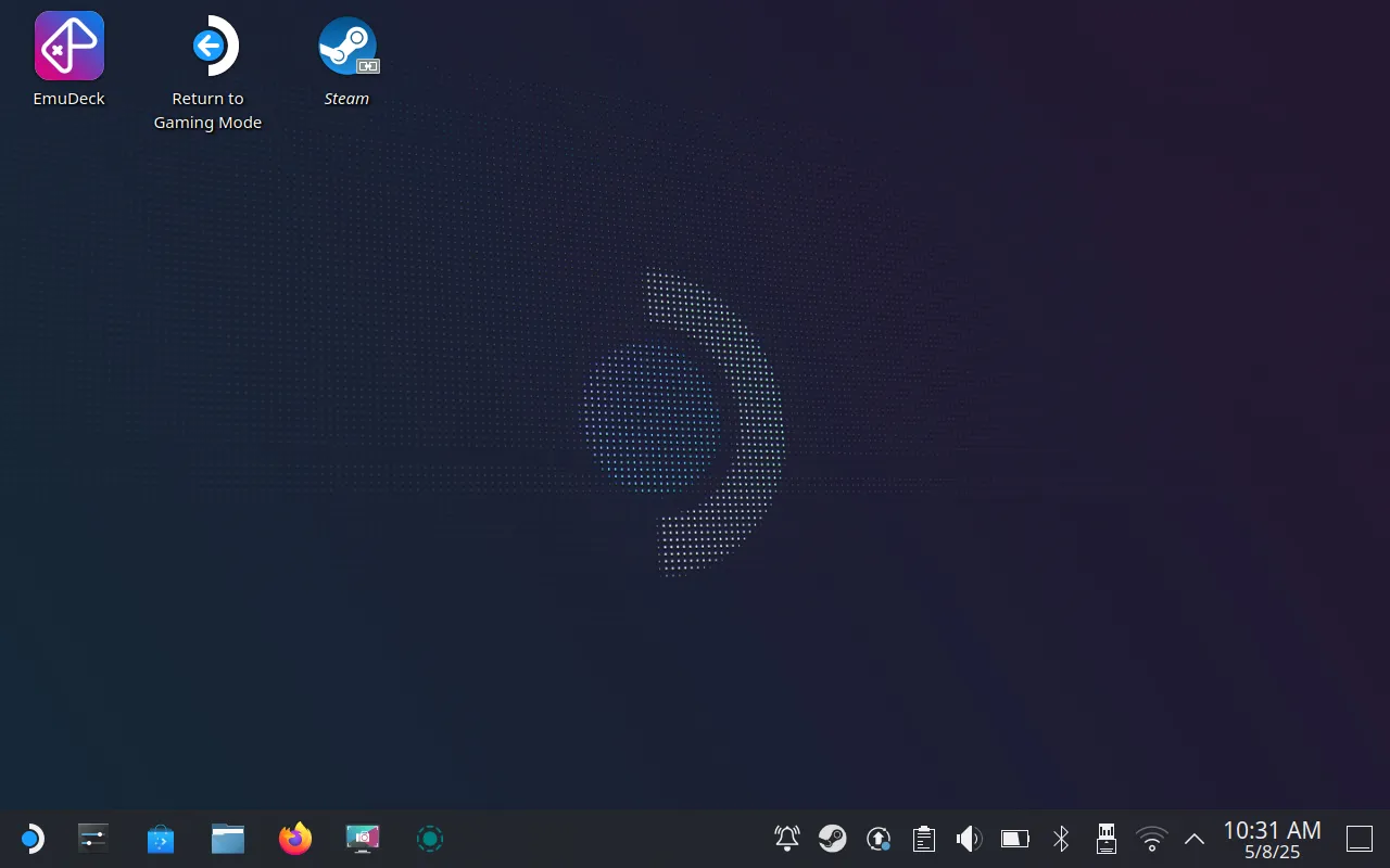 Giao diện chế độ Desktop của SteamOS, nơi cài đặt Battle.net trên Steam Deck