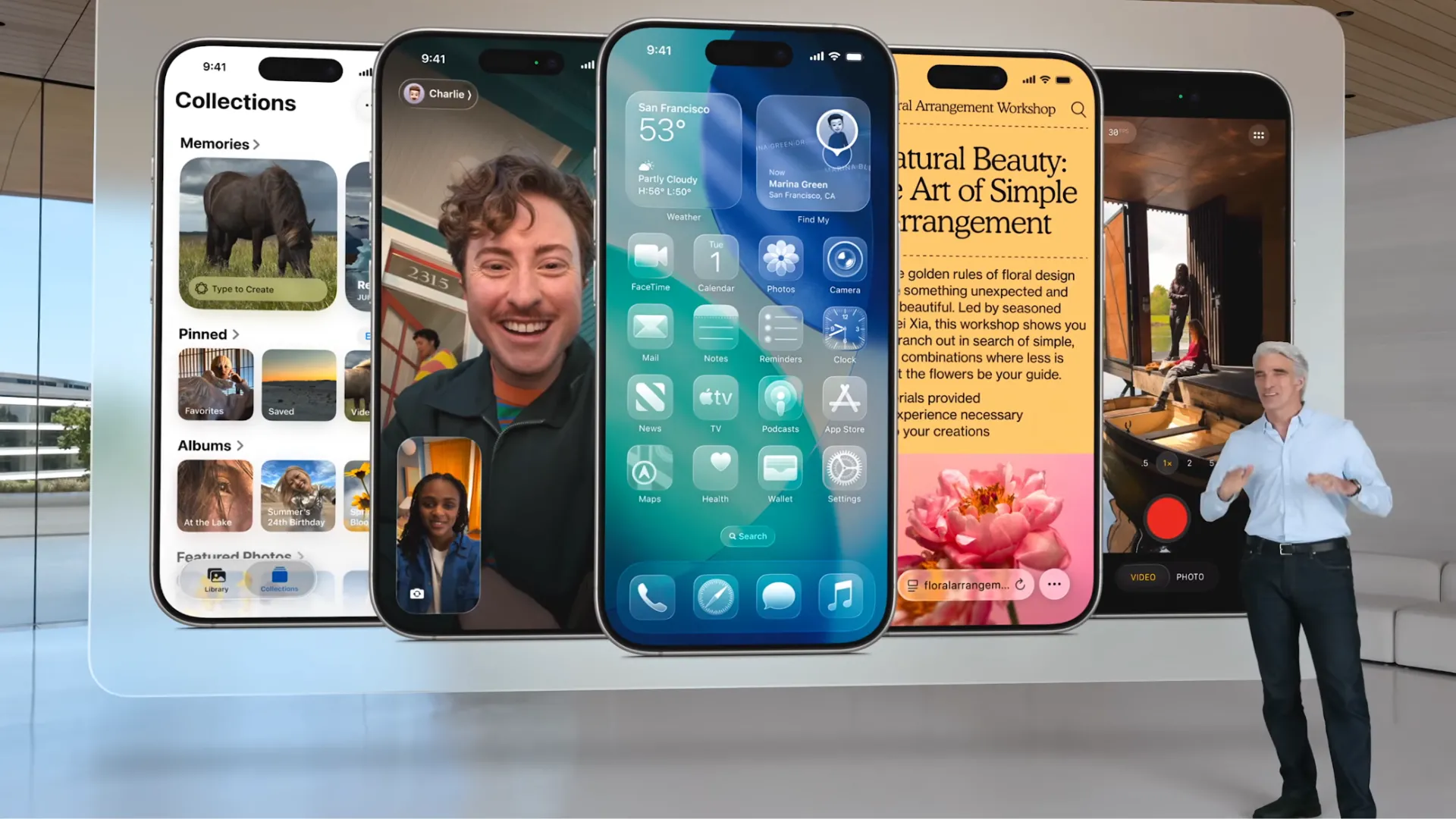 Giao diện iOS 26 mới với thiết kế Liquid Glass được giới thiệu tại sự kiện WWDC 2025.