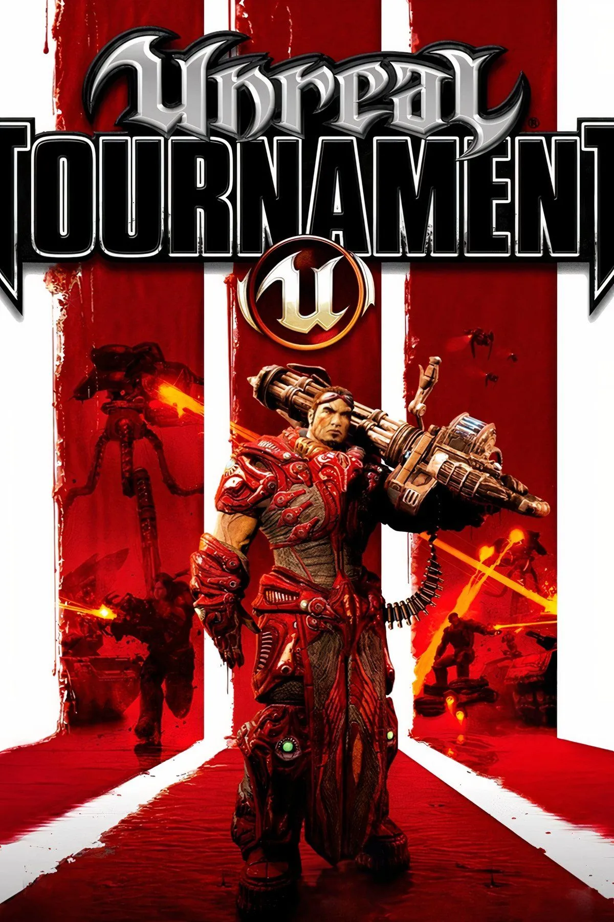 Giao diện Unreal Tournament với cảnh chiến đấu tốc độ cao trong đấu trường.