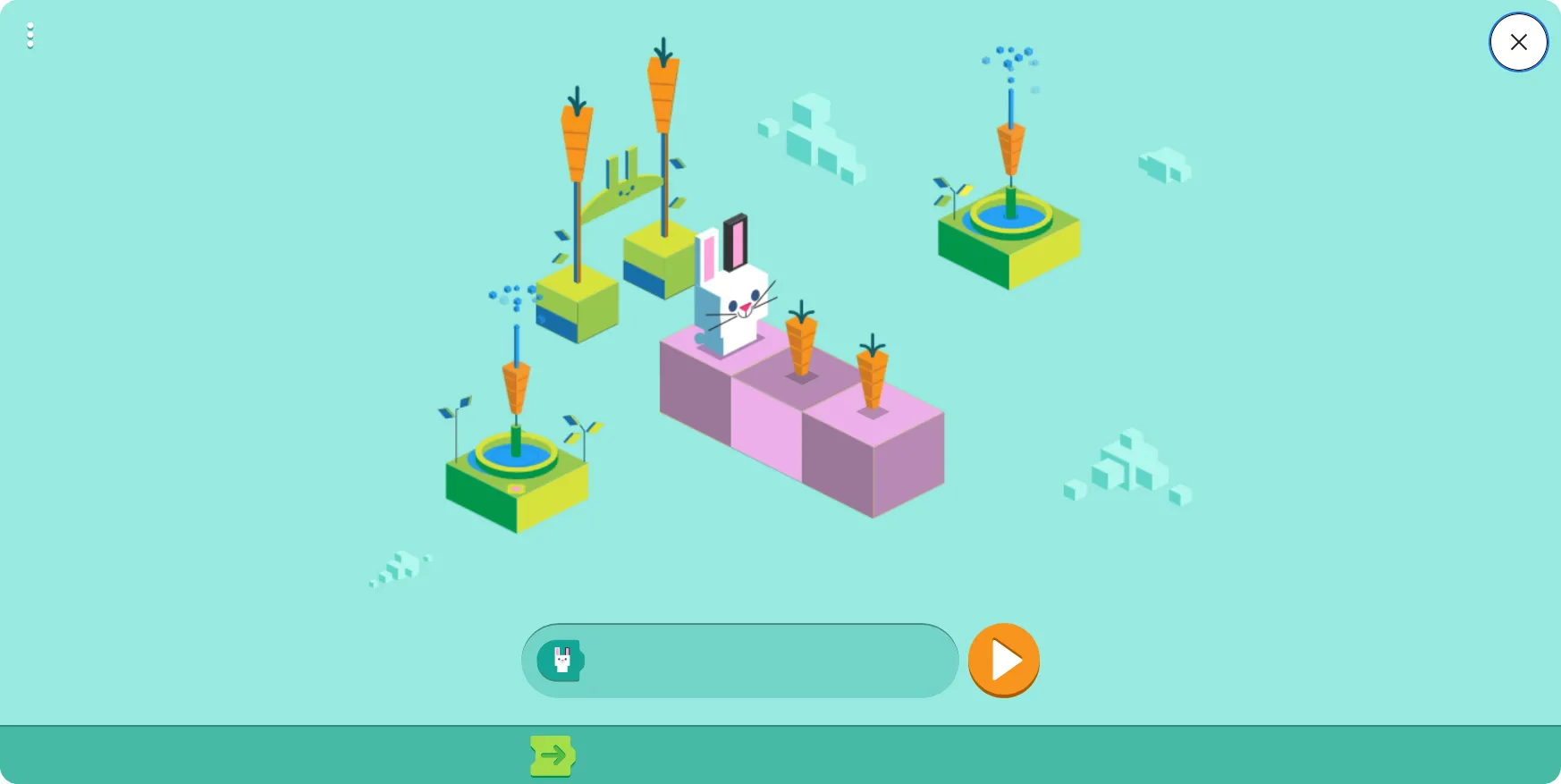 Google Doodle Coding for Carrots giúp trẻ em học lập trình cơ bản.