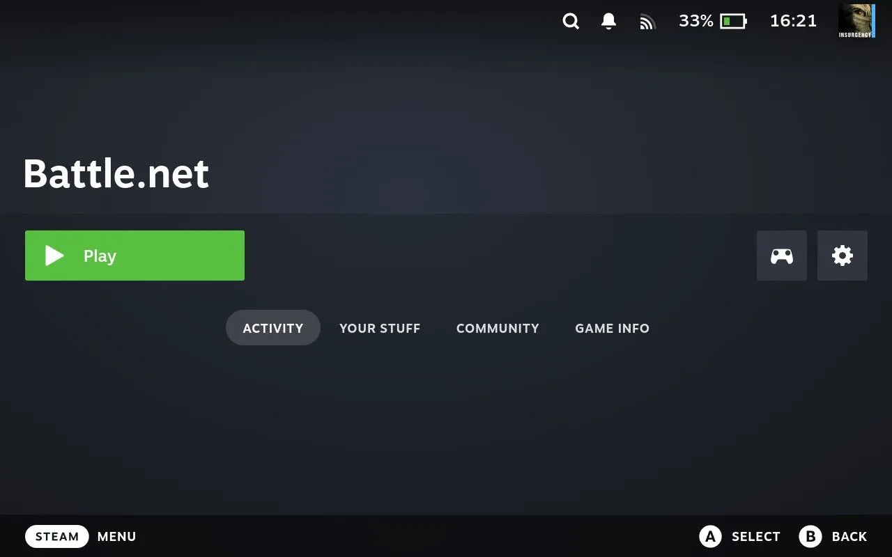 Khởi chạy Battle.net từ thư viện Non-Steam Games trên Steam Deck