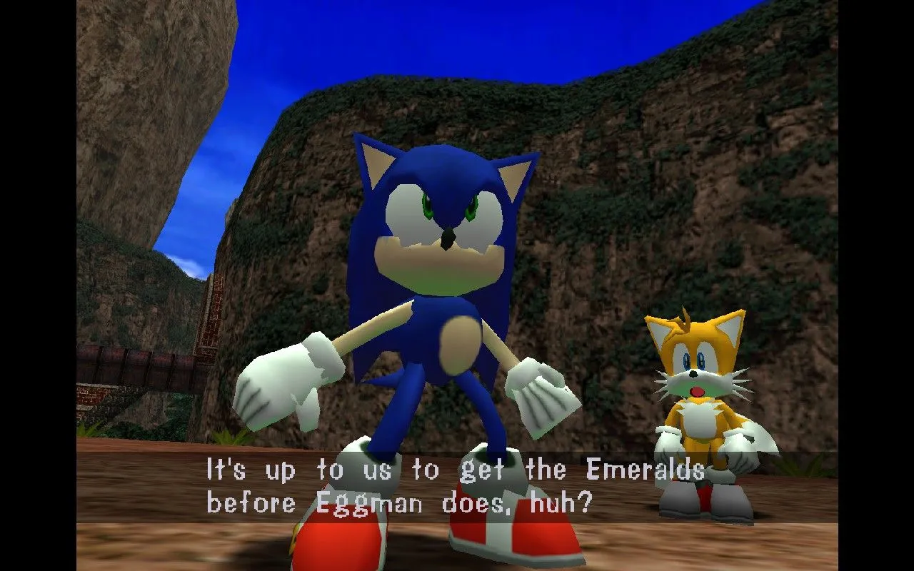 Màn hình Steam Deck hiển thị game Sonic Adventure của Dreamcast.