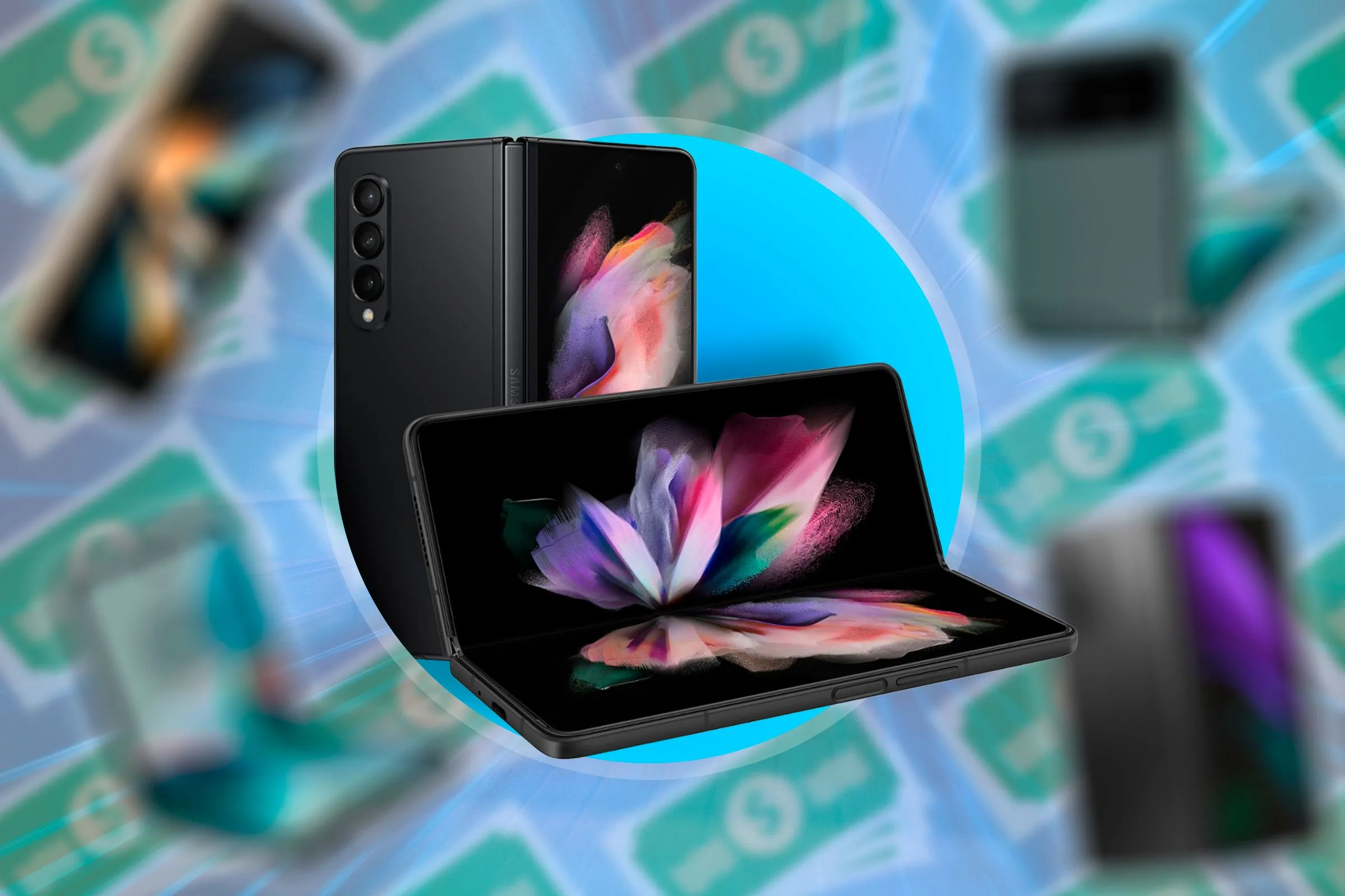 Một chiếc điện thoại Samsung gập, minh họa cho khả năng tài chính được cải thiện khi bán điện thoại cũ để mua thiết bị cao cấp hơn.