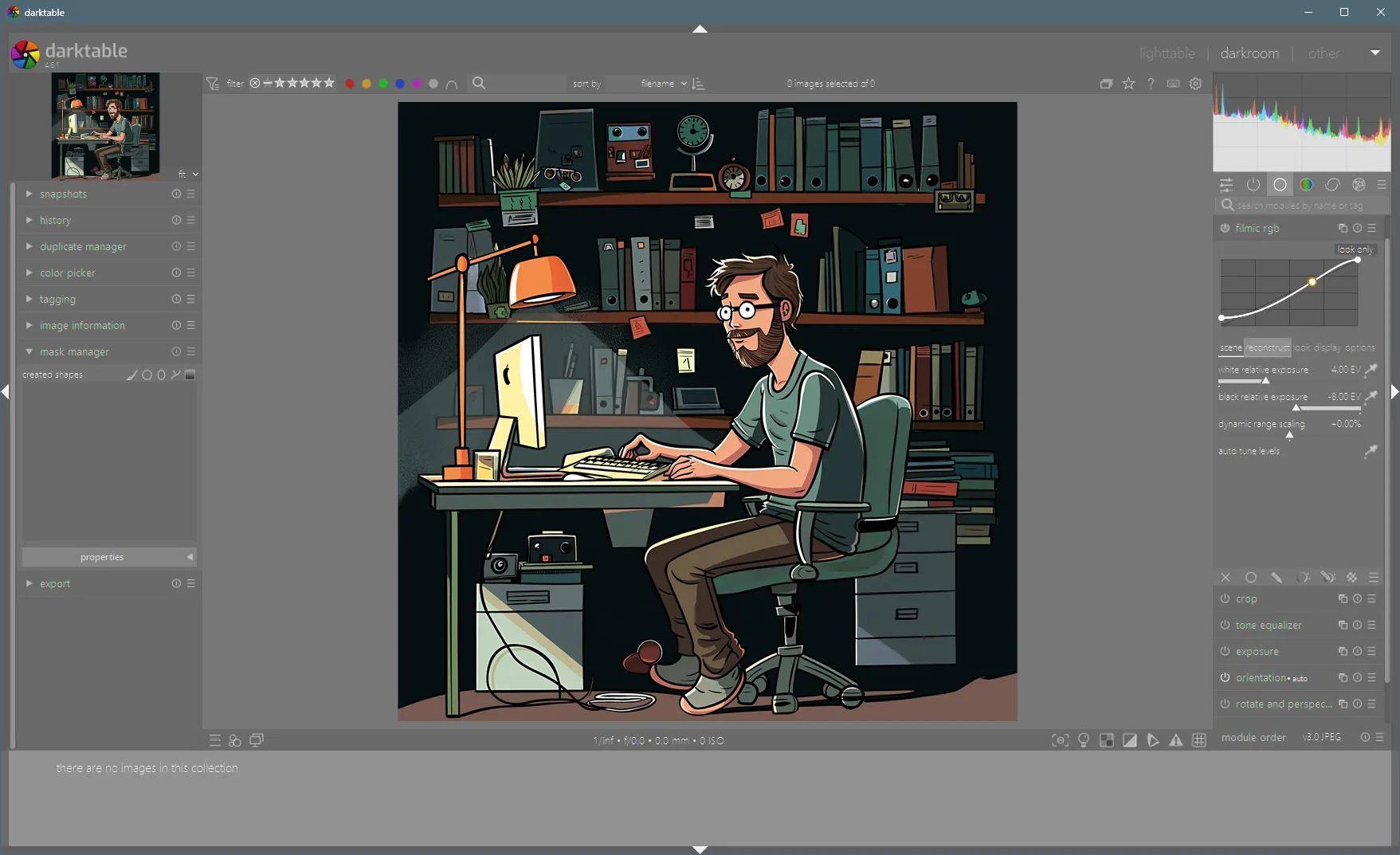 Quy trình làm việc nâng cao ảnh RAW trên Darktable, minh họa khả năng chỉnh sửa màu sắc và tông chuyên nghiệp.