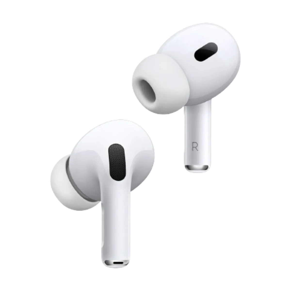 Tai nghe Apple AirPods Pro (Thế hệ thứ 2) và hộp sạc màu trắng.