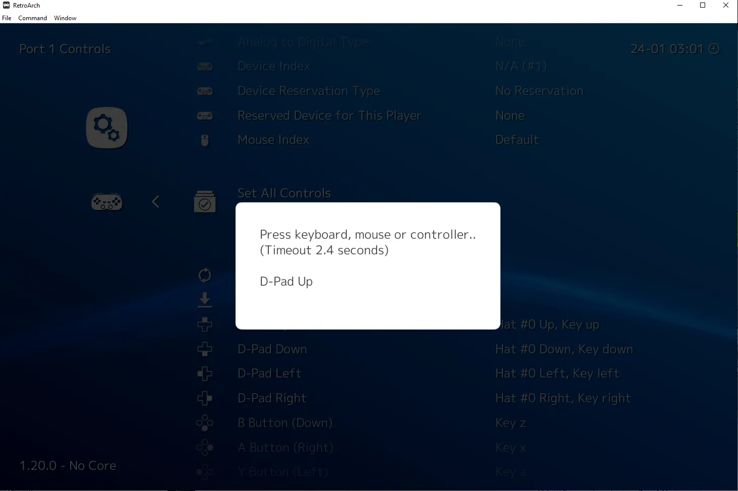 Thiết lập gán nút cho tay cầm trong RetroArch