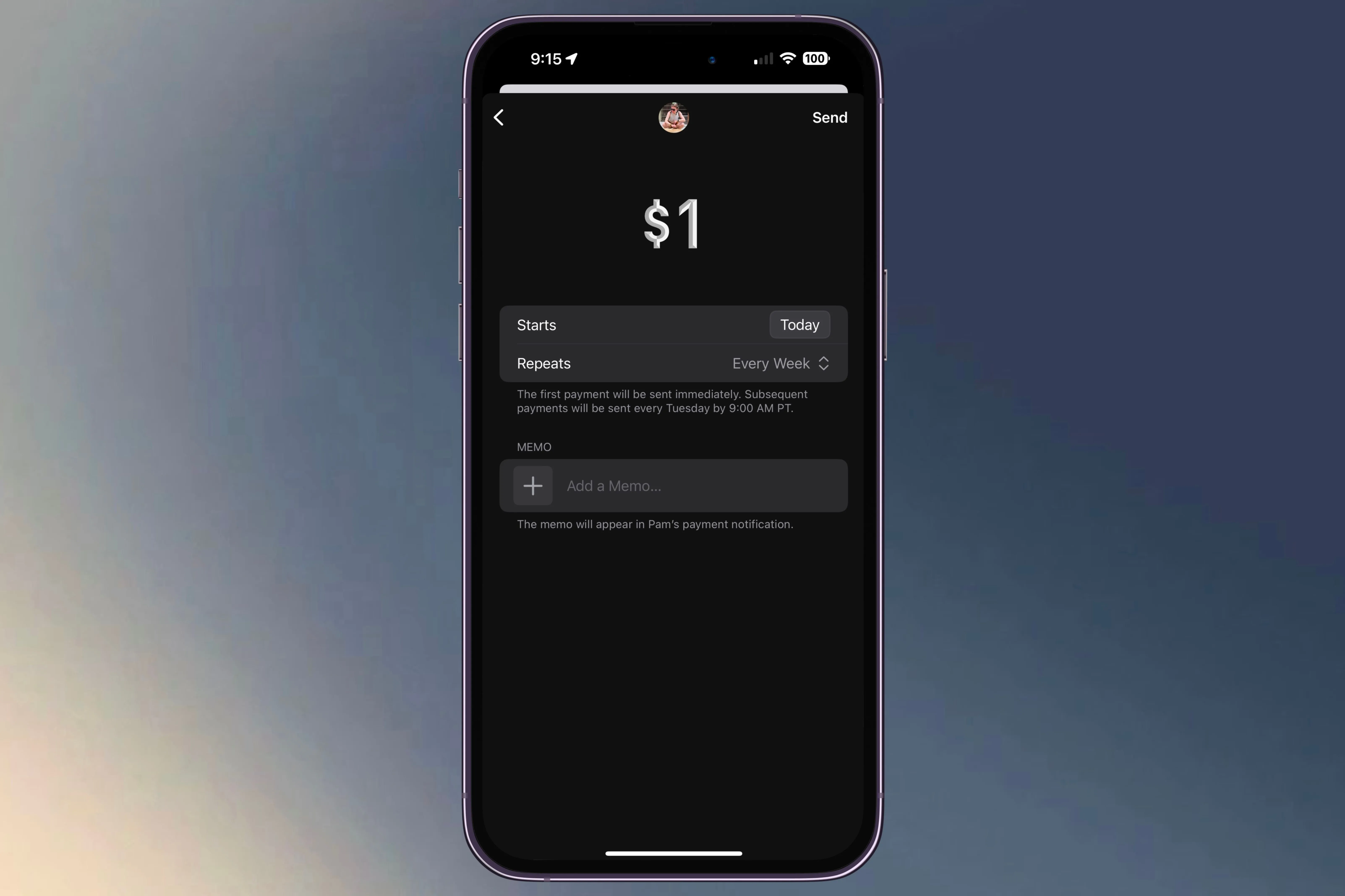Thiết lập thanh toán định kỳ cho một liên hệ trong Apple Cash.