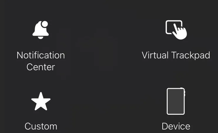 Truy cập Virtual Trackpad từ menu AssistiveTouch nổi trên màn hình chính iPad.