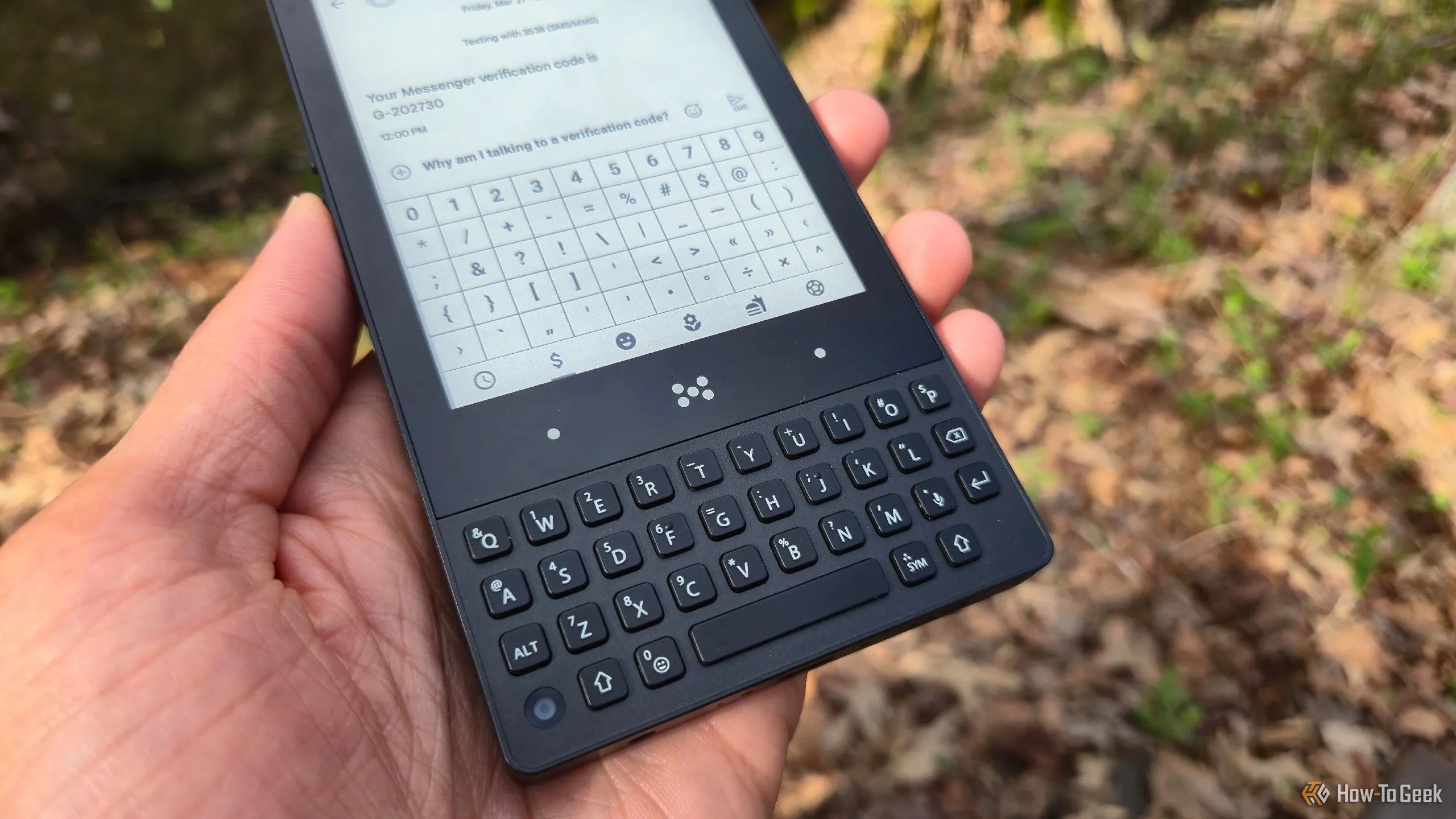 A closeup of the keyboard on a Minimal Phone.