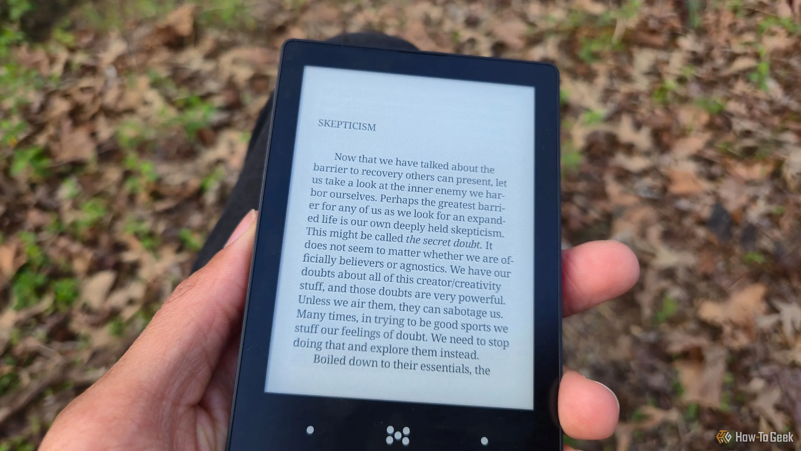 An eBook on a Minimal Phone.