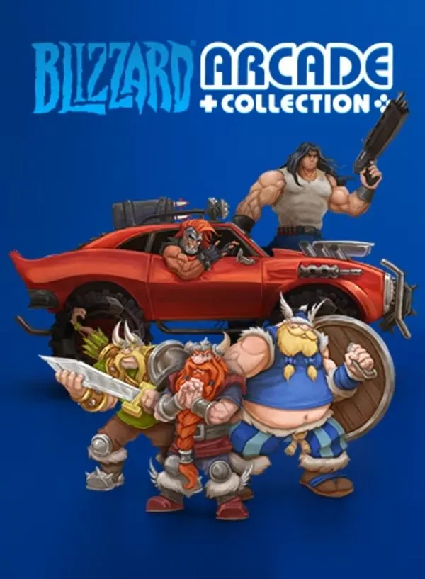 Ảnh bìa Blizzard Arcade Collection, bao gồm game Rock N Roll Racing cùng các tựa game arcade kinh điển khác của Blizzard