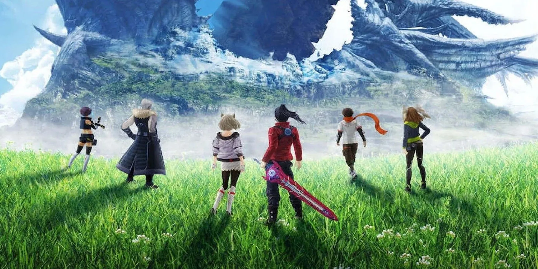Ảnh bìa chính của Xenoblade Chronicles 3 với các nhân vật trung tâm
