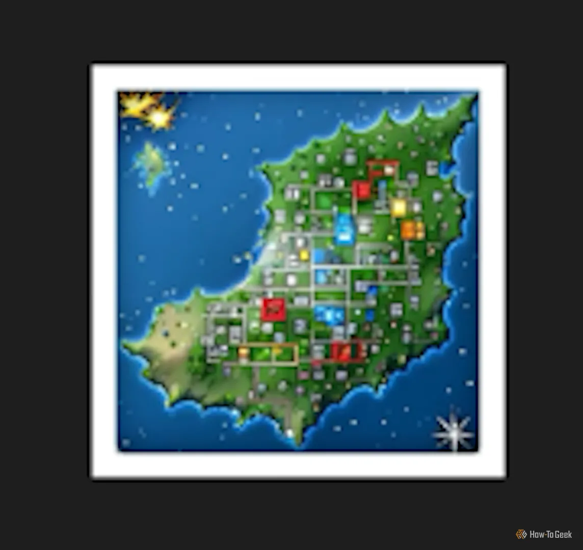 Bản đồ game nhập vai (RPG) cổ điển được tạo ra bởi Genmoji.