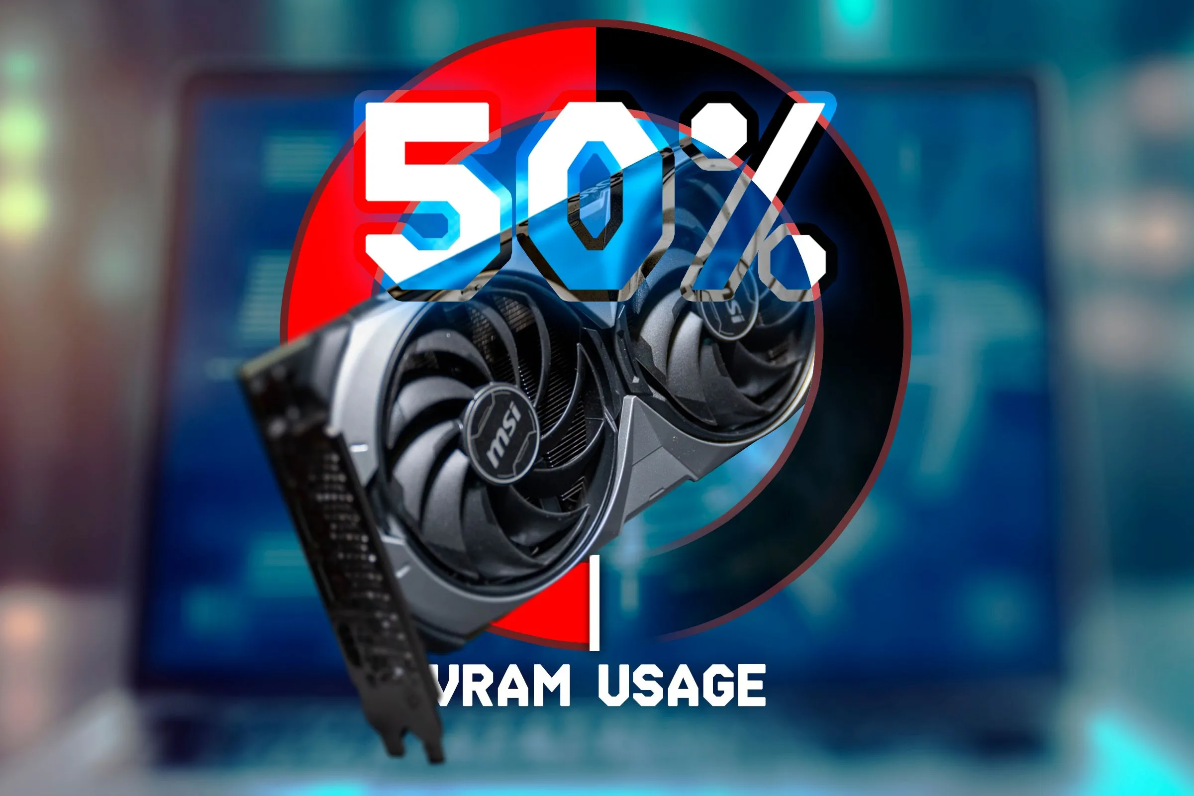 Biểu đồ minh họa mức độ sử dụng VRAM của GPU, nhấn mạnh sự hạn chế của 8GB và 12GB VRAM trên card đồ họa RTX 50 tầm trung.