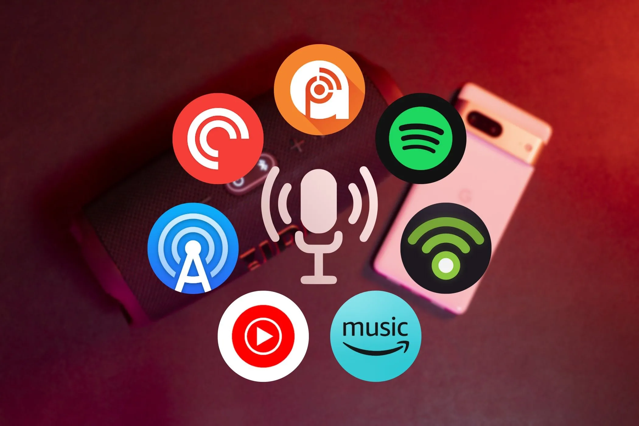 Biểu tượng các ứng dụng podcast phổ biến trên Android
