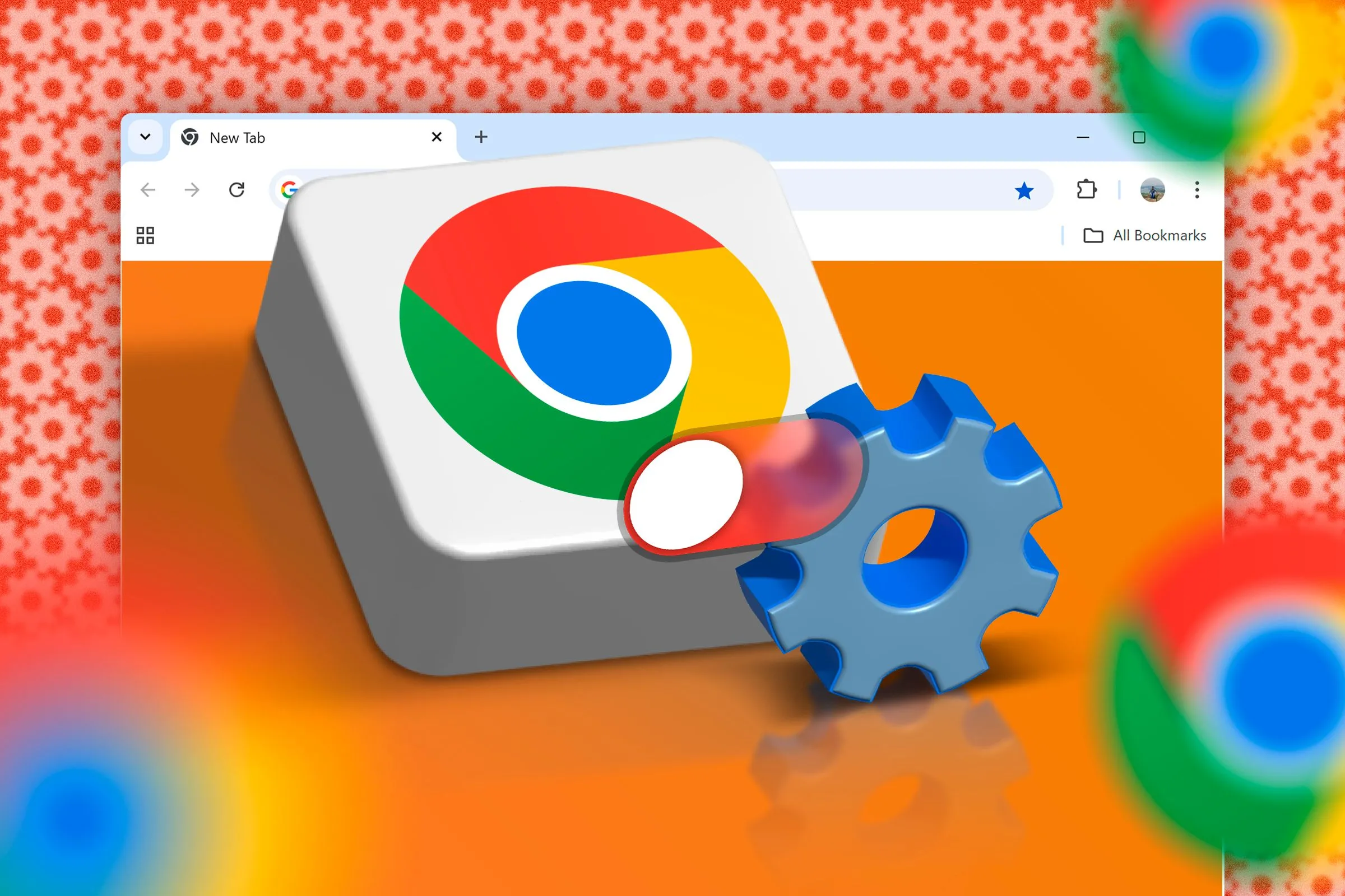 Biểu tượng Chrome với nút cài đặt bị vô hiệu hóa, ám chỉ giới hạn tùy chỉnh hoặc sử dụng profile.