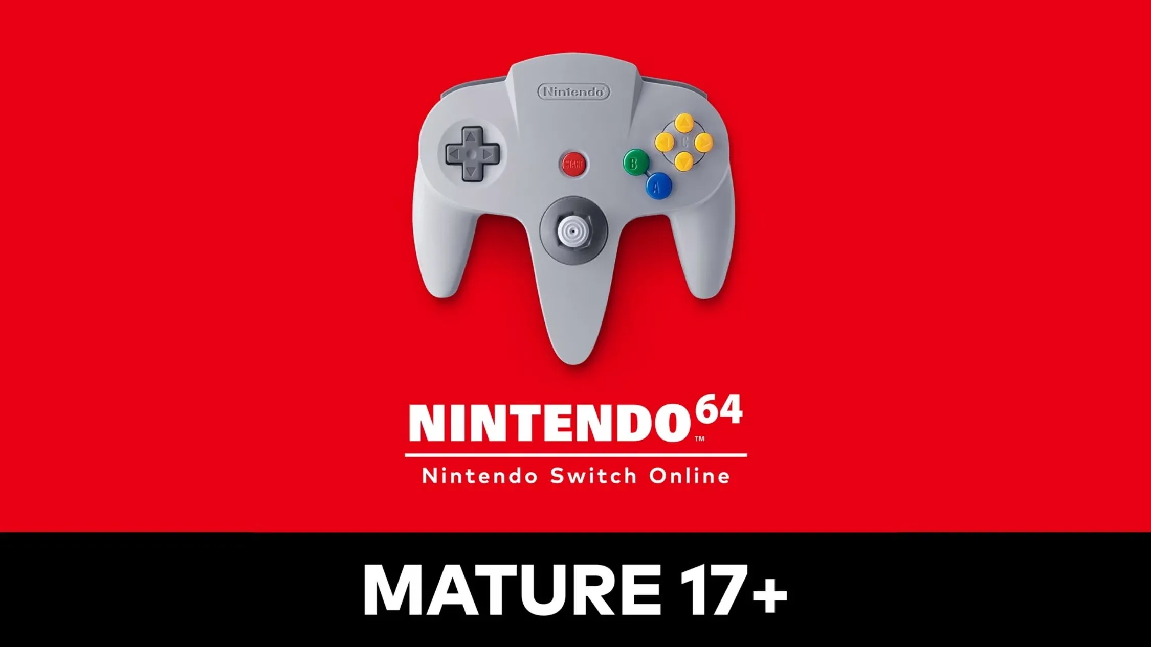 Biểu tượng ứng dụng giả lập Nintendo 64 Mature 17+ trên Nintendo Switch Online, chứa các tựa game có xếp hạng M.