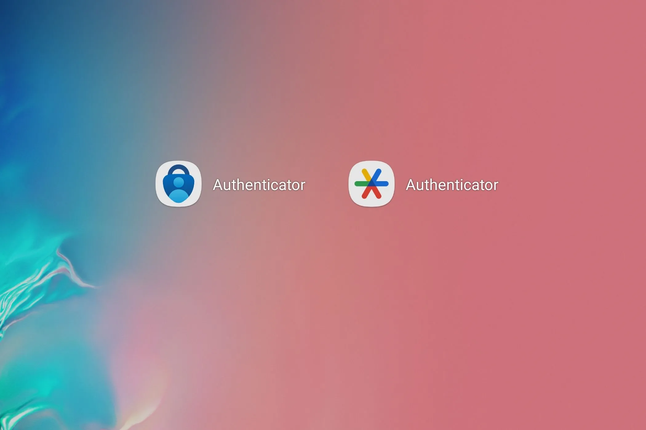 Biểu tượng ứng dụng Microsoft Authenticator và Google Authenticator, các công cụ phổ biến cho xác thực hai yếu tố (2FA) giúp bảo mật tài khoản.