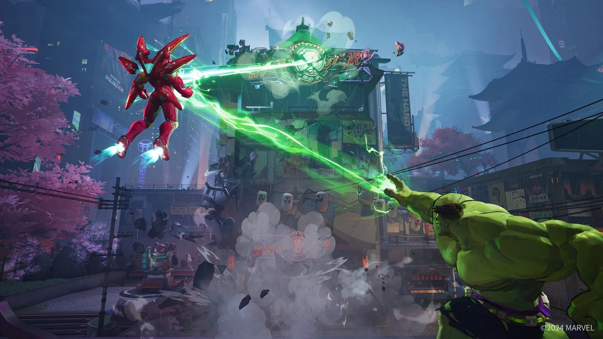 Các nhân vật siêu anh hùng Marvel chiến đấu trong môi trường có thể phá hủy của game Marvel Rivals