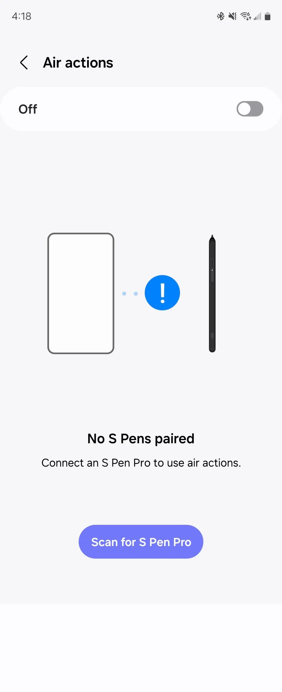 Cài đặt Air Actions của S Pen bị vô hiệu hóa trên Galaxy Z Fold 6