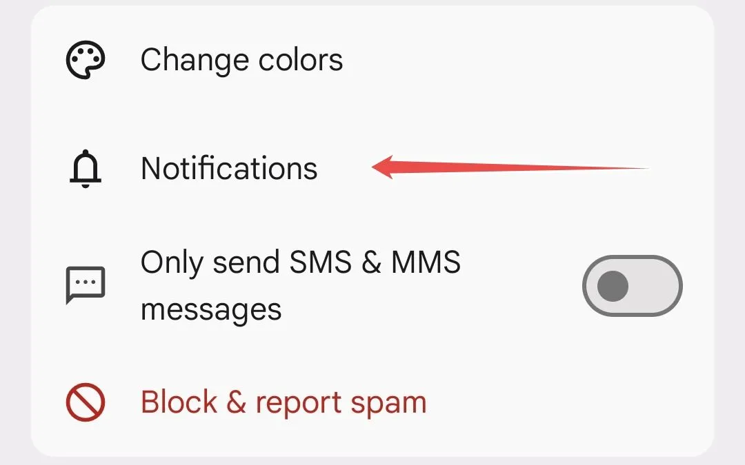Cài đặt thông báo tin nhắn trong ứng dụng Google Messages trên Samsung