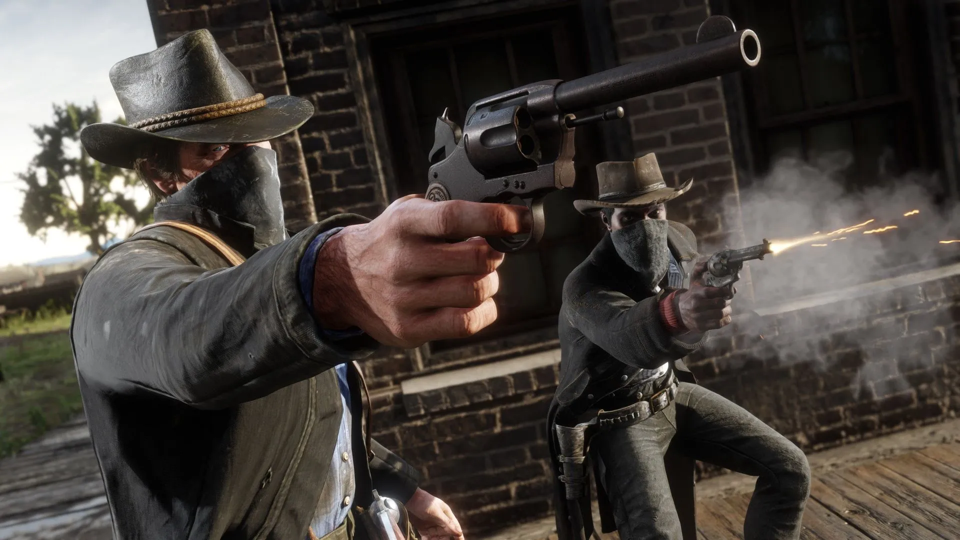 Cảnh quay trong game Red Dead Redemption 2 minh họa nội dung phụ (filler) tốn thời gian