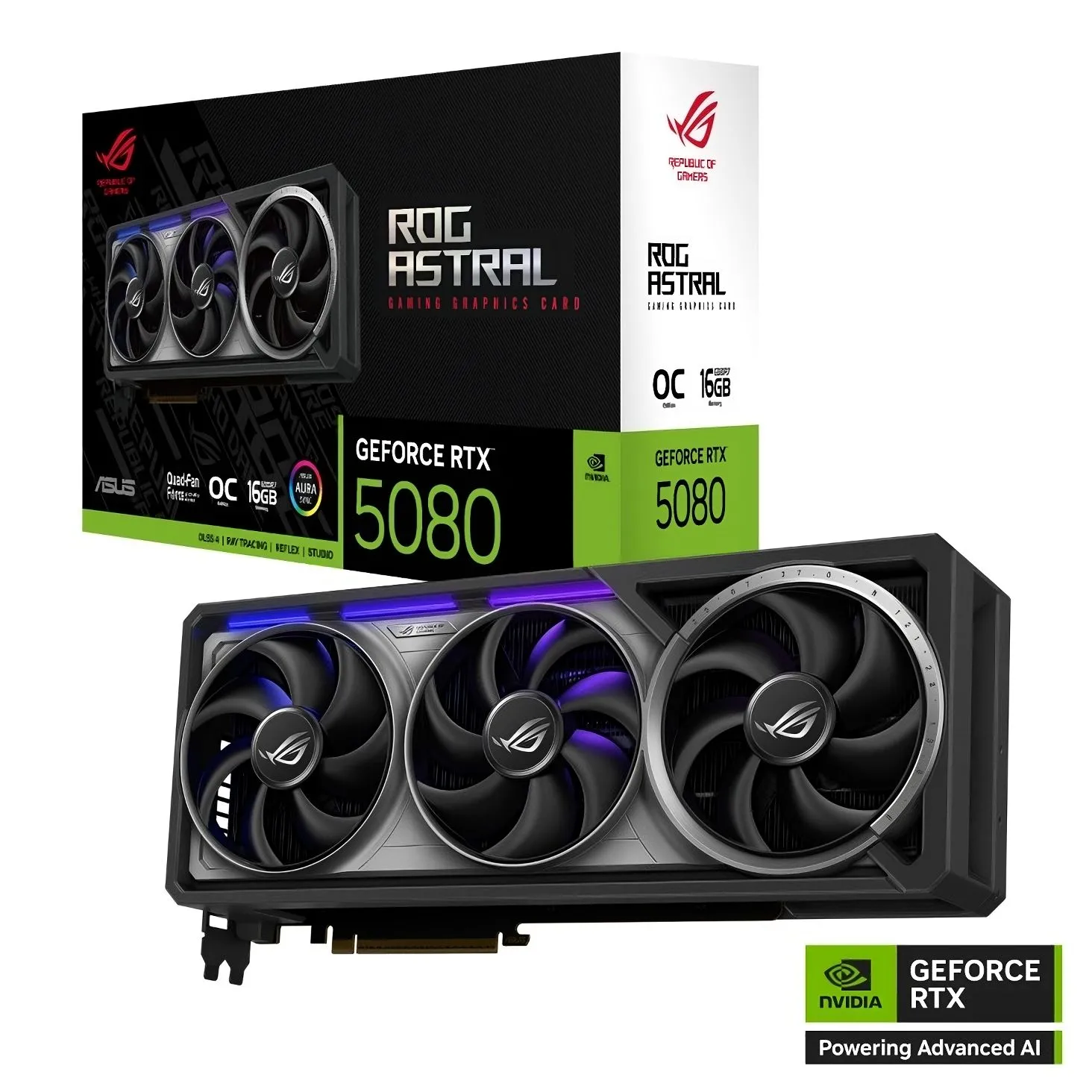 Card đồ họa ASUS ROG Astral NVIDIA GeForce RTX 5080 OC Edition với thiết kế tản nhiệt độc đáo