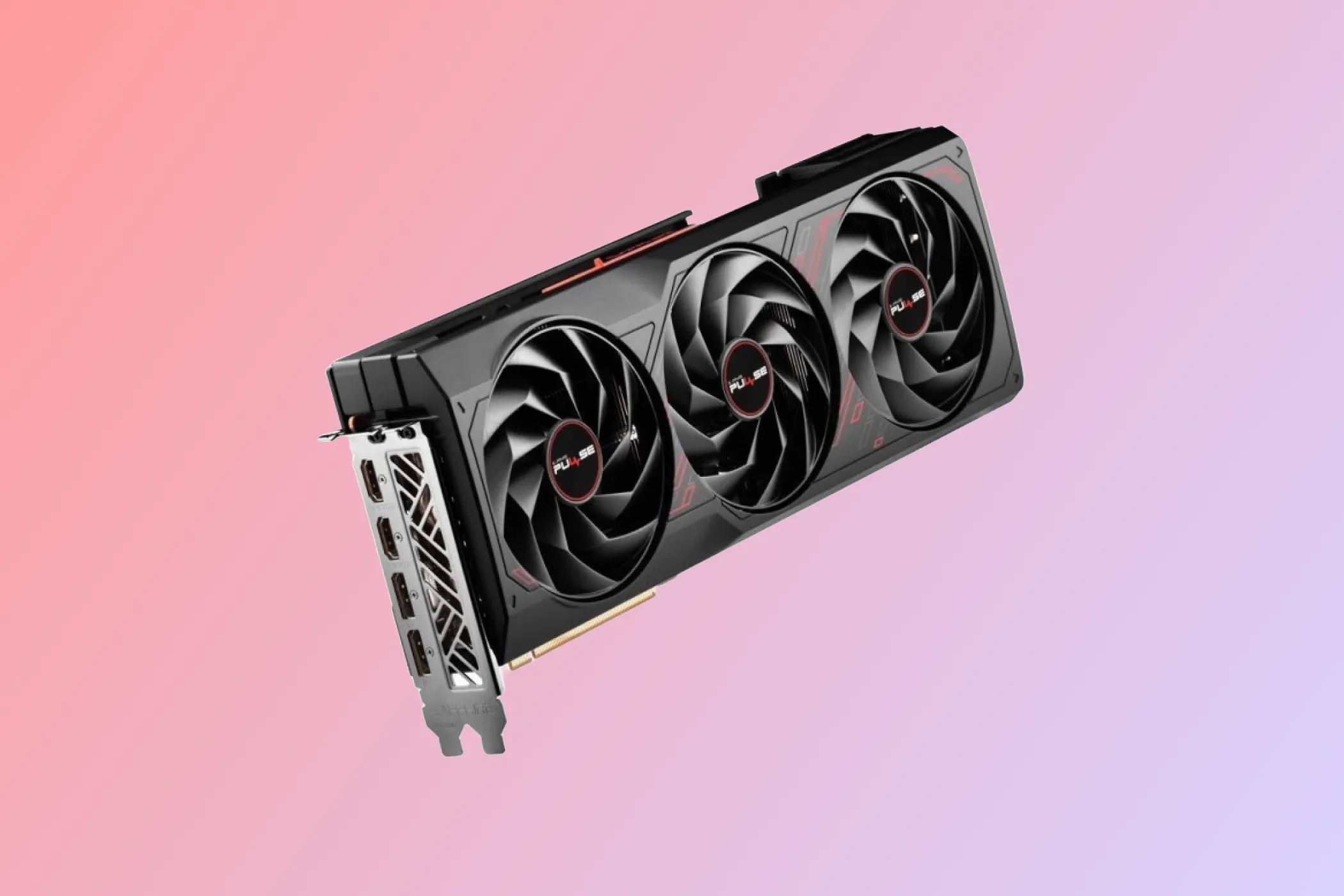 Card đồ họa SAPPHIRE PULSE Radeon RX 7900 GRE trên nền hồng, minh họa cho card đồ họa tùy chỉnh
