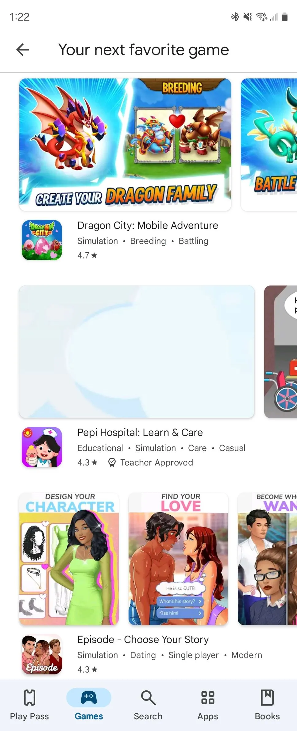 Danh sách game được đề xuất dựa trên sở thích cá nhân trong Google Play Store
