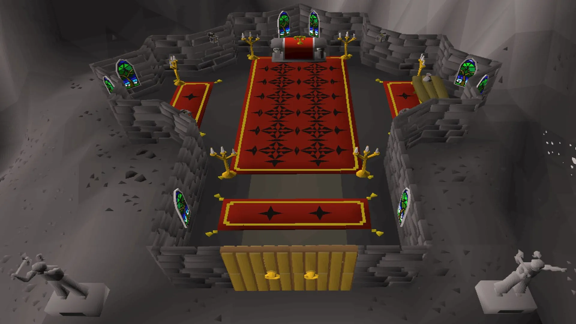 Đền thờ Chaos trong khu vực Wilderness của Old School RuneScape, minh họa cho vùng tranh chấp PvP.