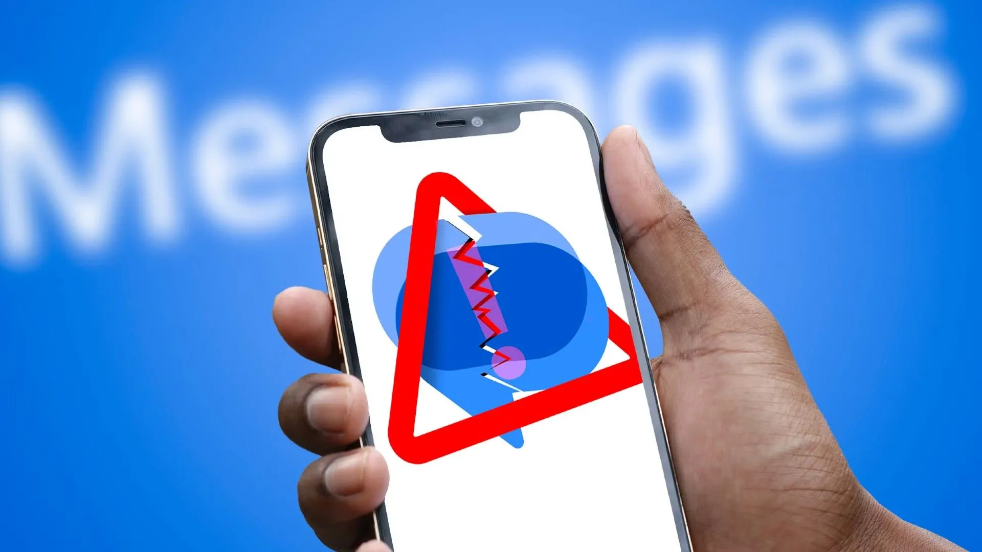 Điện thoại hiển thị ứng dụng Google Messages với nút hủy đăng ký tin nhắn rác