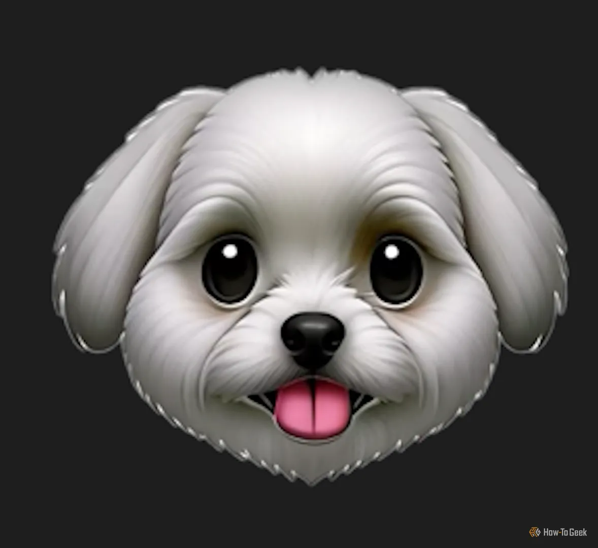 Emoji chó Maltese được tạo bằng Genmoji.