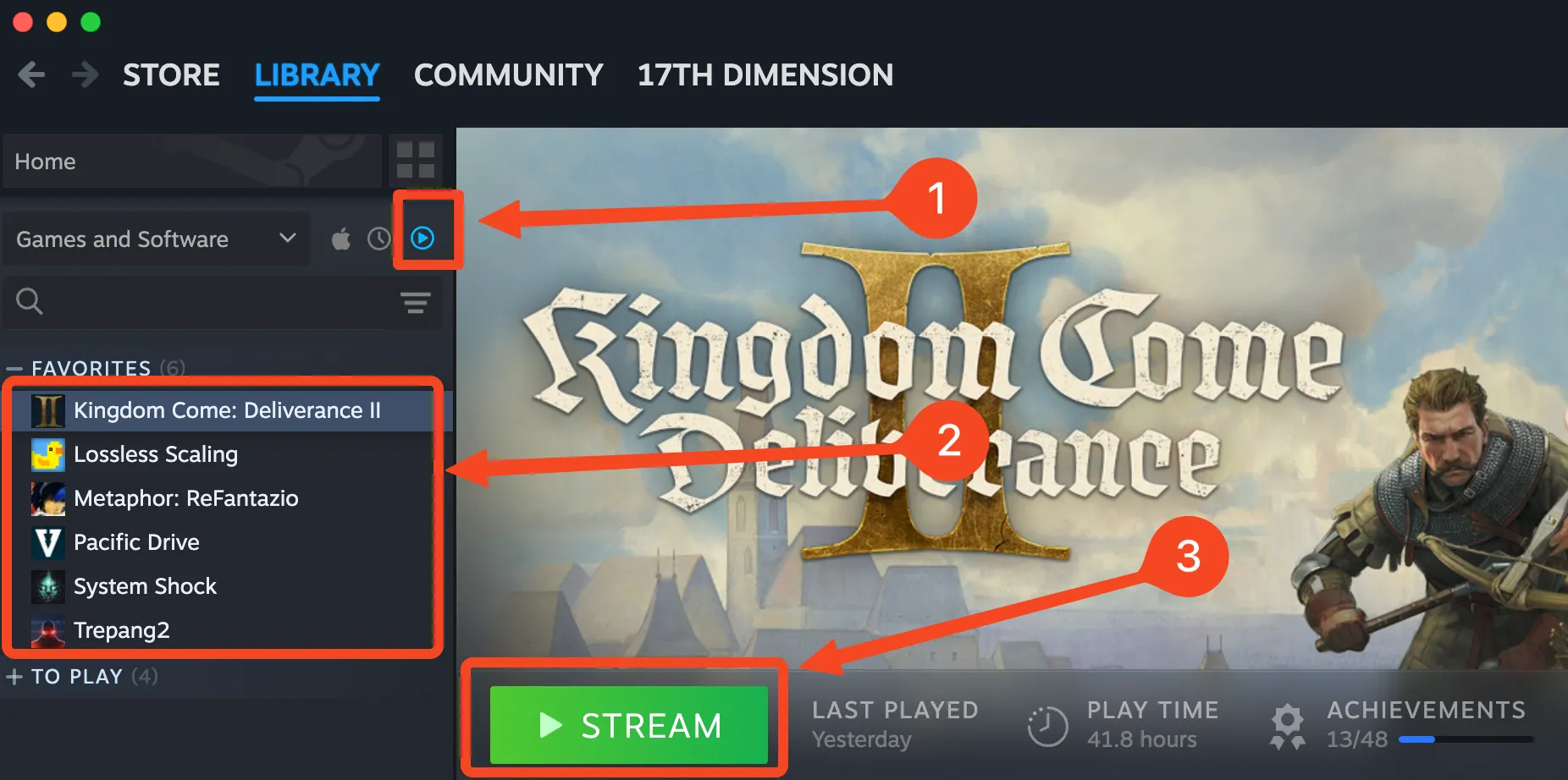 Game Kingdom Come Deliverance 2 hiển thị trong thư viện Steam.