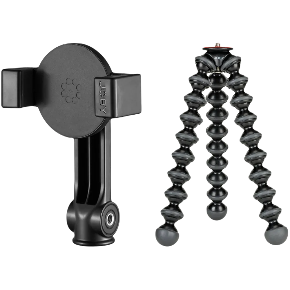 Giá đỡ tripod Joby GripTight MagSafe với chân linh hoạt, giải pháp gọn nhẹ cho điện thoại.