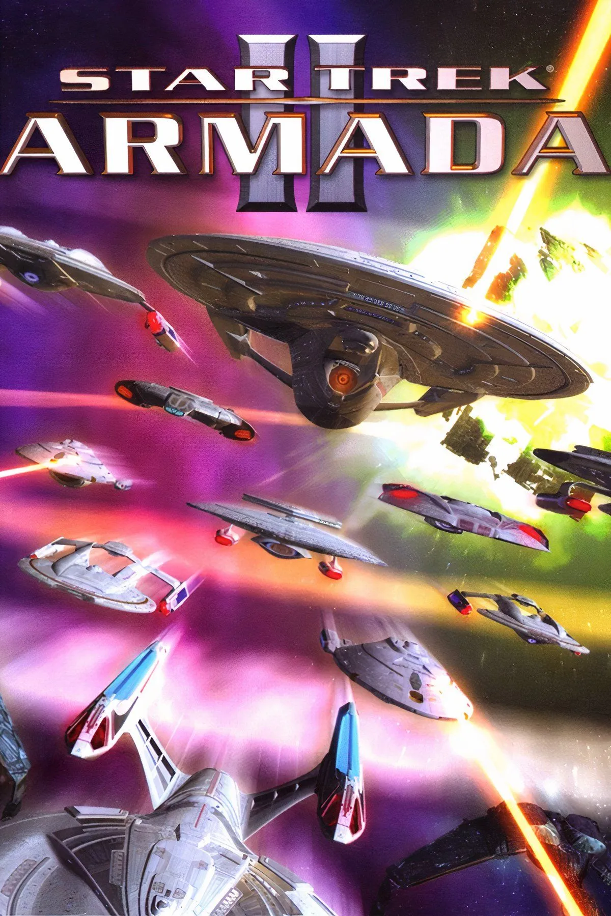 Giao diện chiến đấu không gian trong Star Trek: Armada II với nhiều phi thuyền tham chiến.