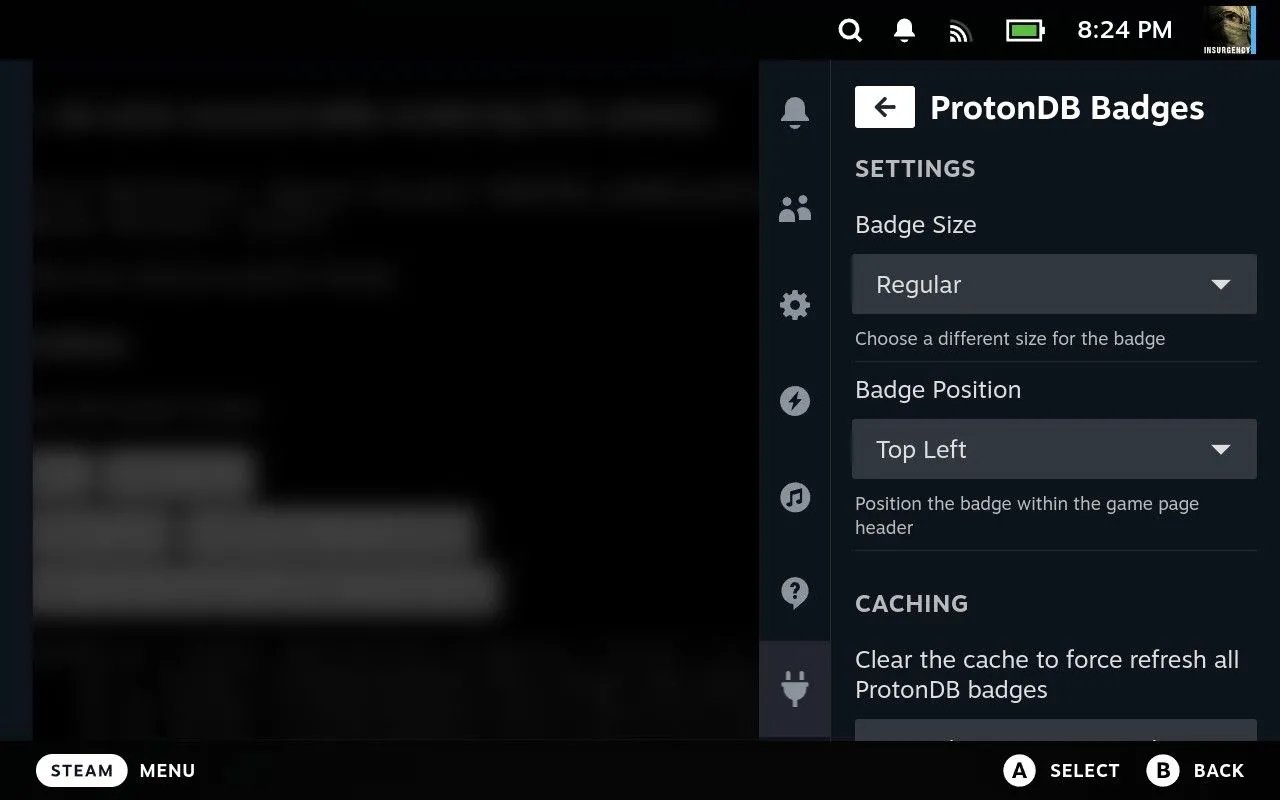 Giao diện Decky Loader hiển thị các plugin tùy chỉnh cho Steam Deck