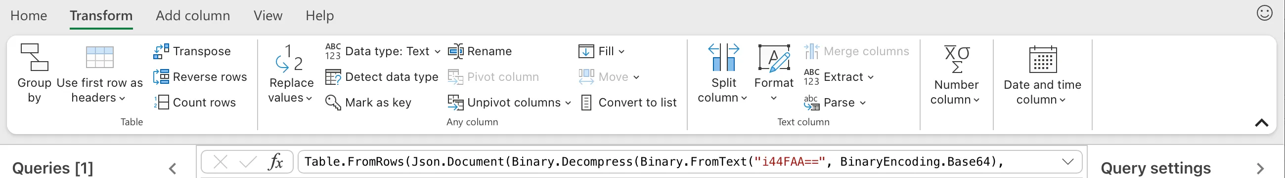 Giao diện Power Query trong Microsoft Excel Desktop, cung cấp các công cụ mạnh mẽ để biến đổi và phân tích dữ liệu.