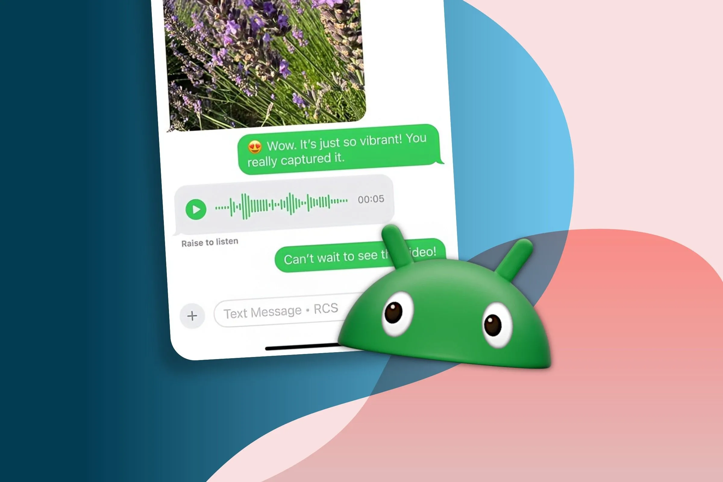 Giao diện tin nhắn RCS trên Android và iOS.
