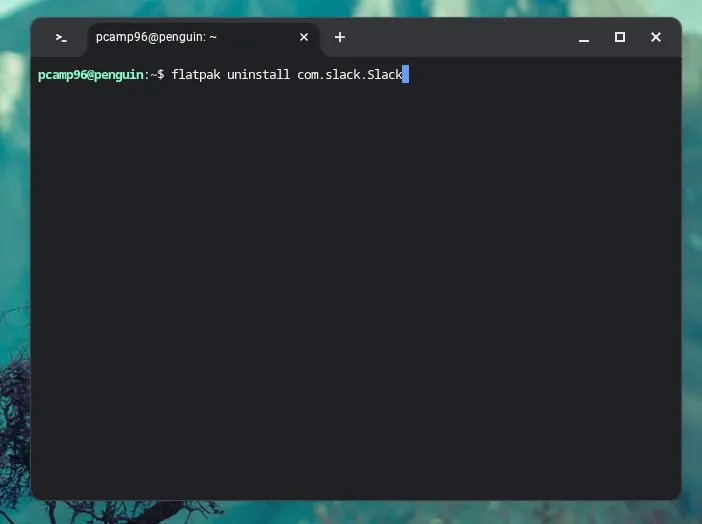 Gỡ bỏ ứng dụng Flatpak trên Linux của Chromebook thông qua cửa sổ Terminal.
