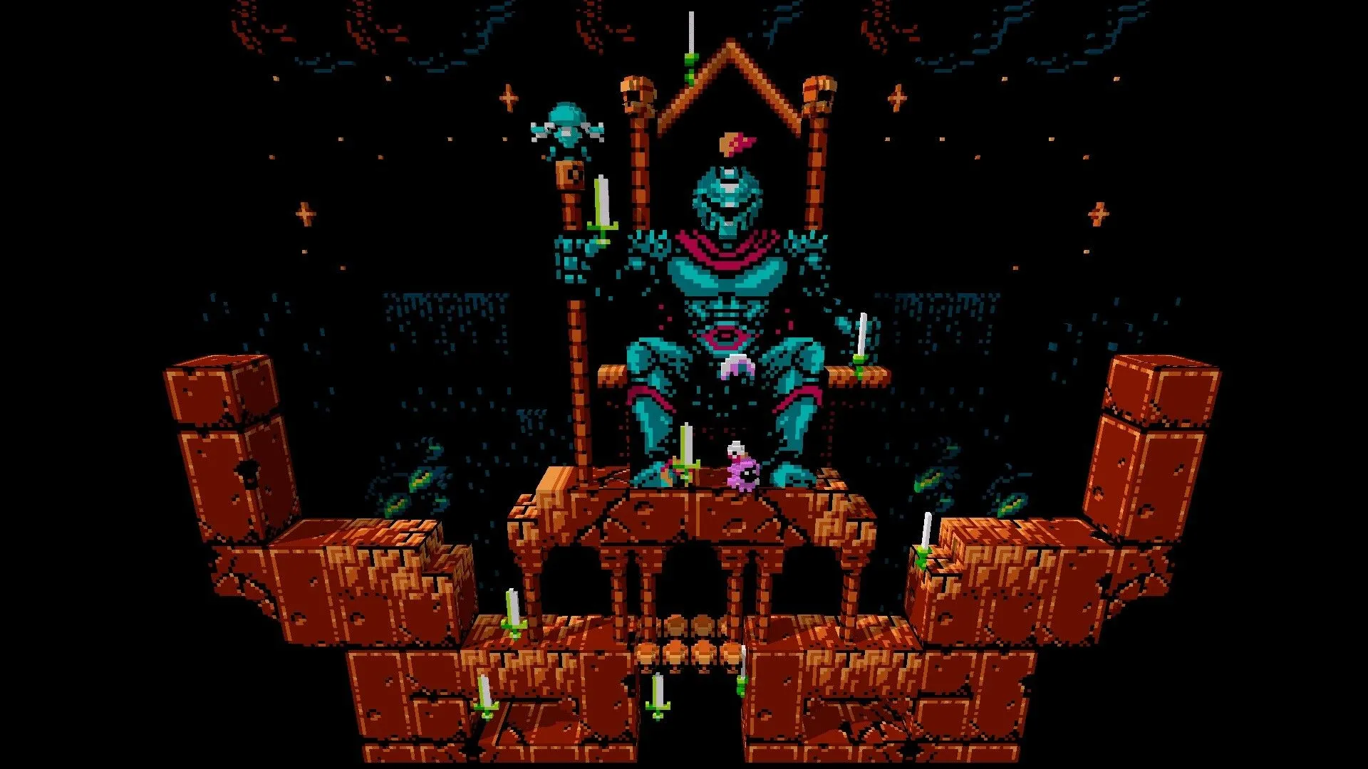 Góc nhìn từ một màn chơi game NES cổ điển được giả lập 3D trên 3DSen, thể hiện khả năng xoay camera và khám phá môi trường chi tiết.