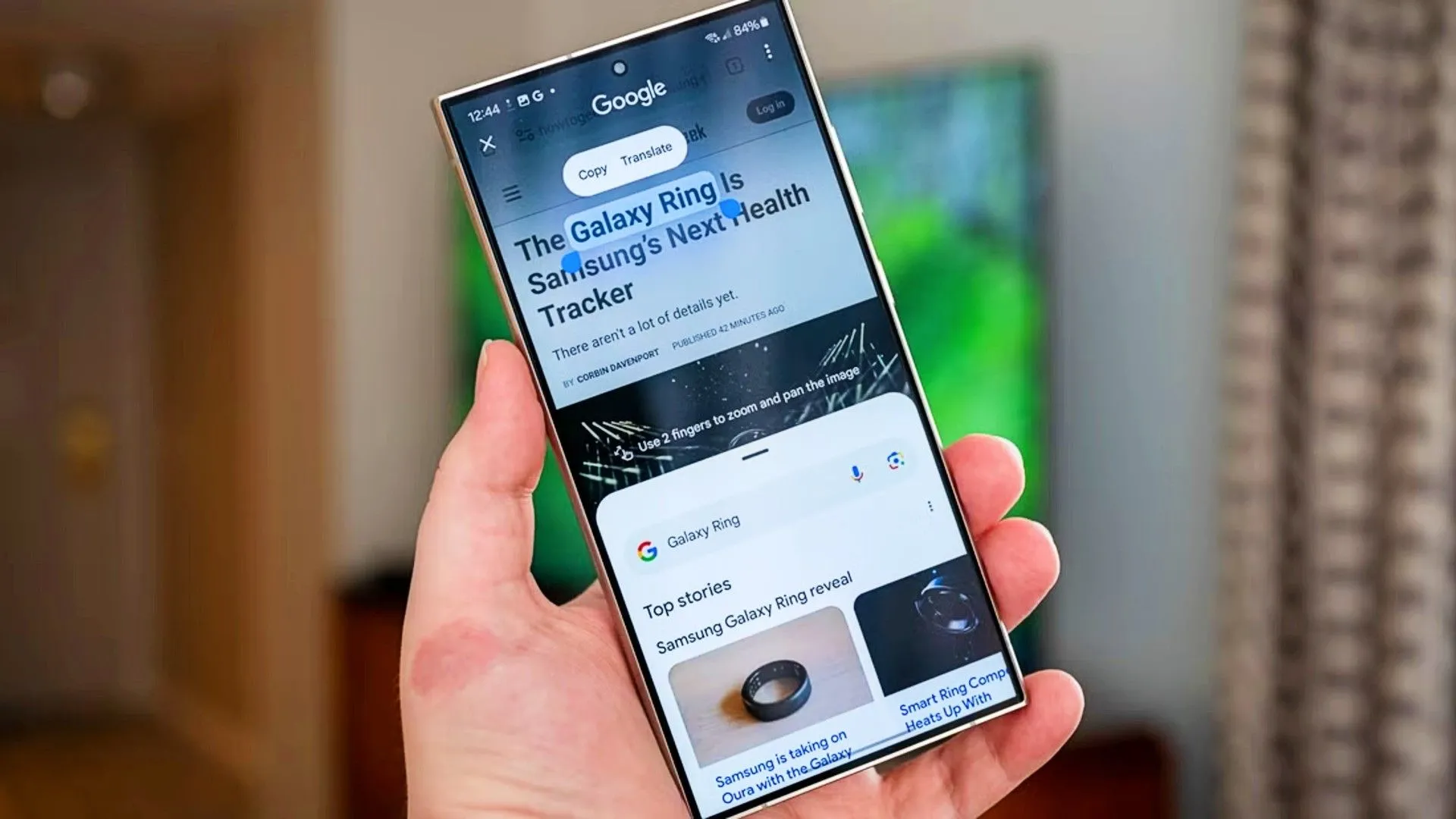 Google Circle to Search đang chạy trên Samsung Galaxy S24 Ultra